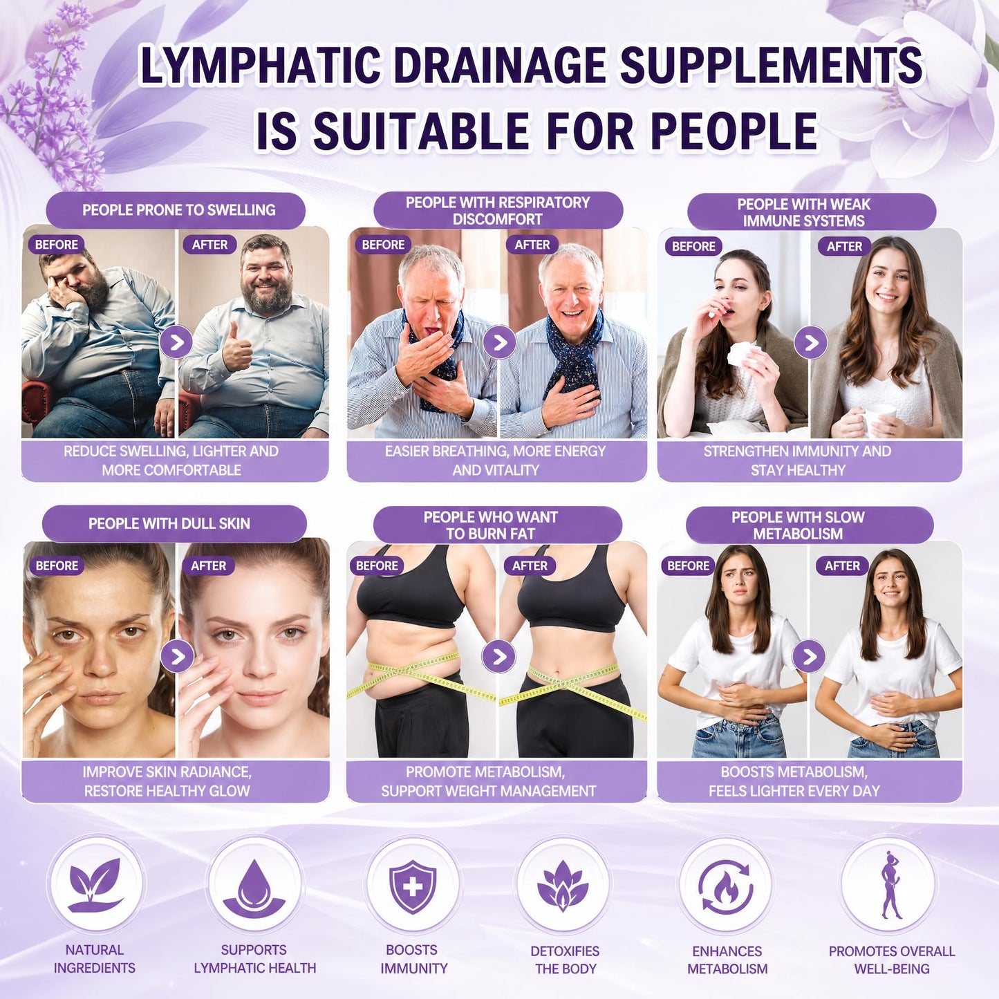 IRIDISYN Lymphatic Drainage Supplement 1875 mg, Lymph Detox Cleanse & Immune Support, Lymphatic System Support Supplement with Echinacea, Elderberry, and Calendula, 60 Capsules