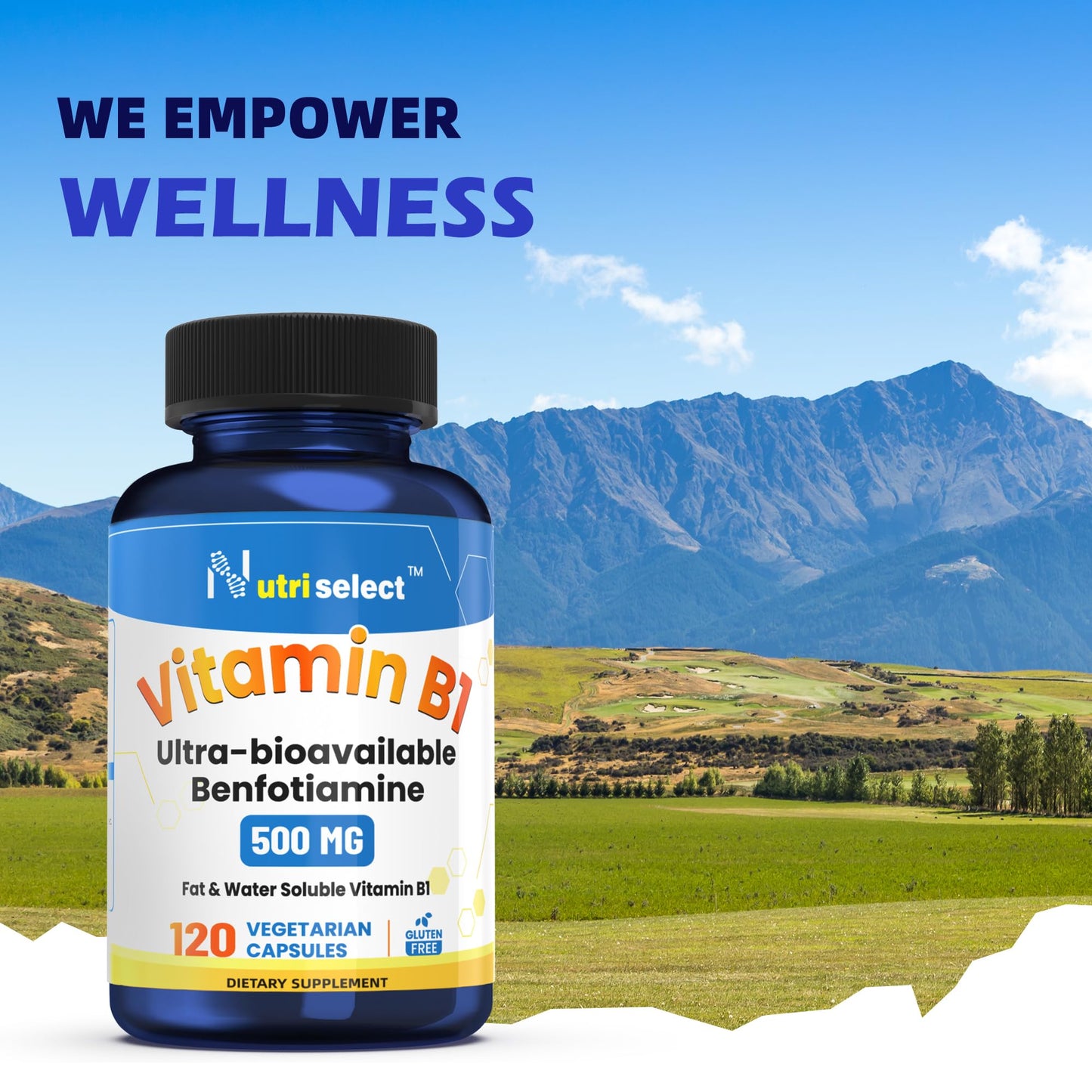 Nutriselect Vitamin B1 Benfotiamine, 500mg per Serving, 120 Capsules