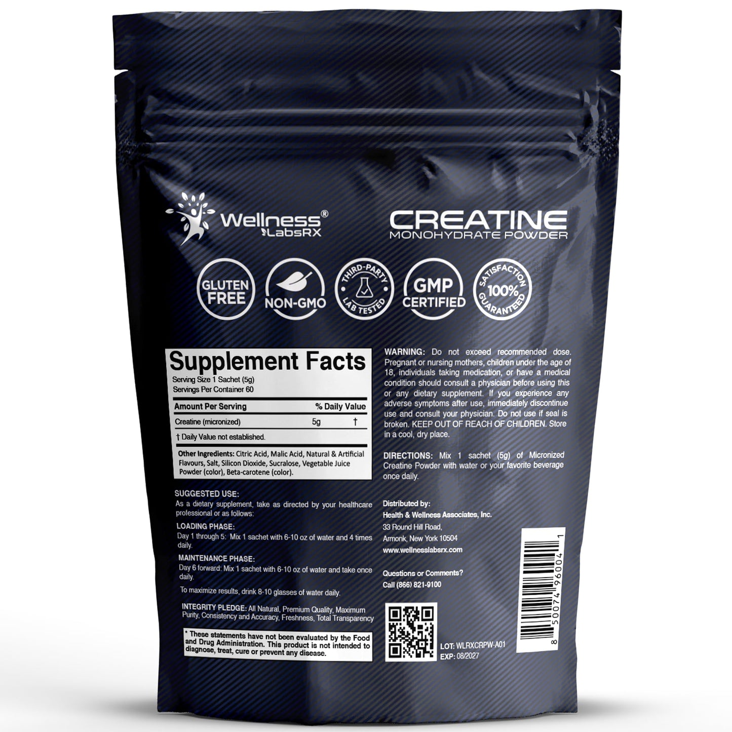 WELLNESS LABSRX Creatine Monohydrate Powder 10.5 oz