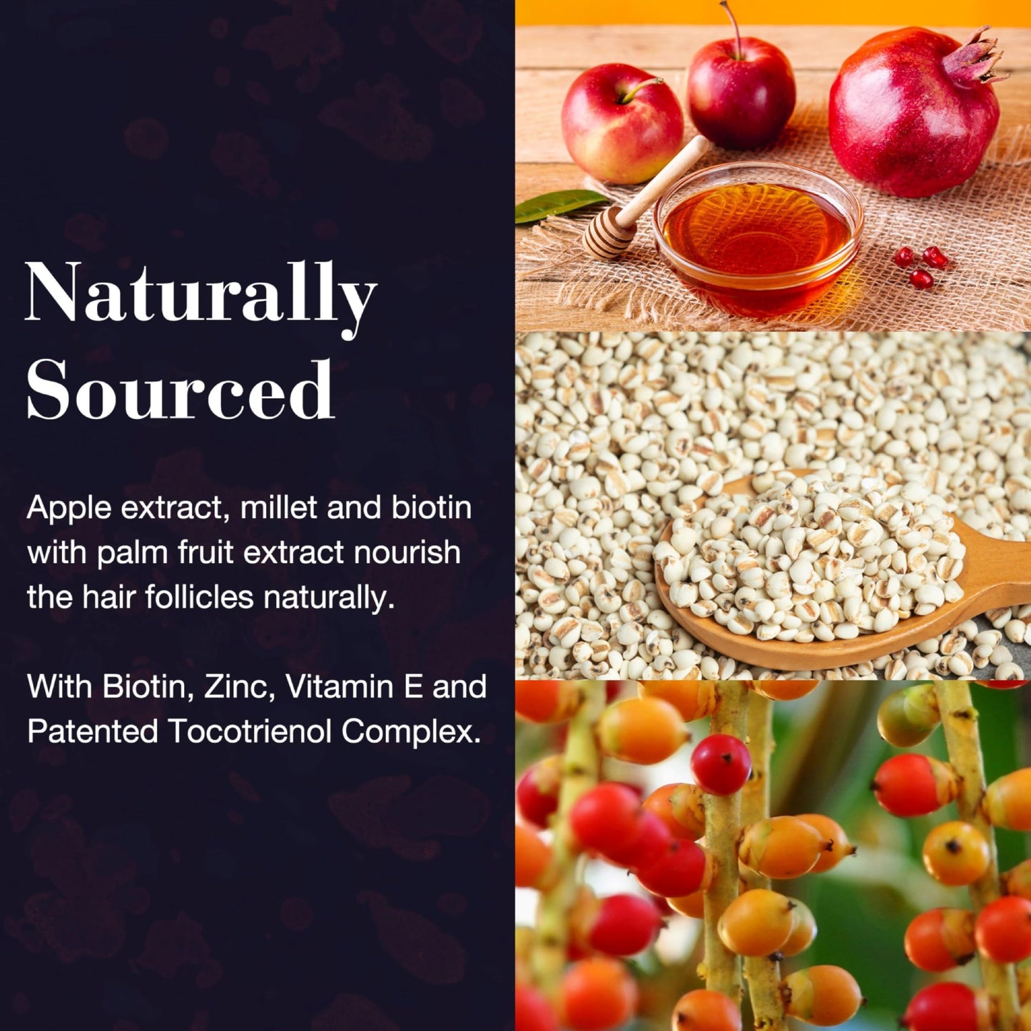 NEW NORDIC Hair GRO Hair Growth Supplement Biotin & Palm Fruit Extract Tocotrienols for Natural Regrowth 180 Tablets
