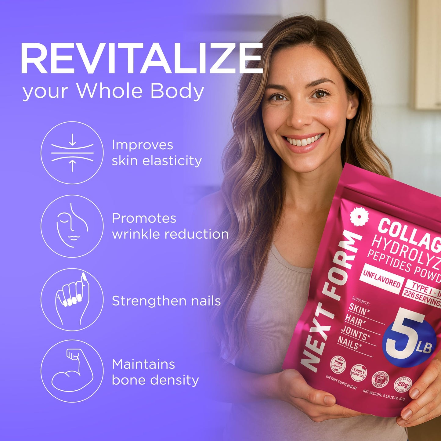 Next Form Hydrolyzed Collagen Peptides Powder 80