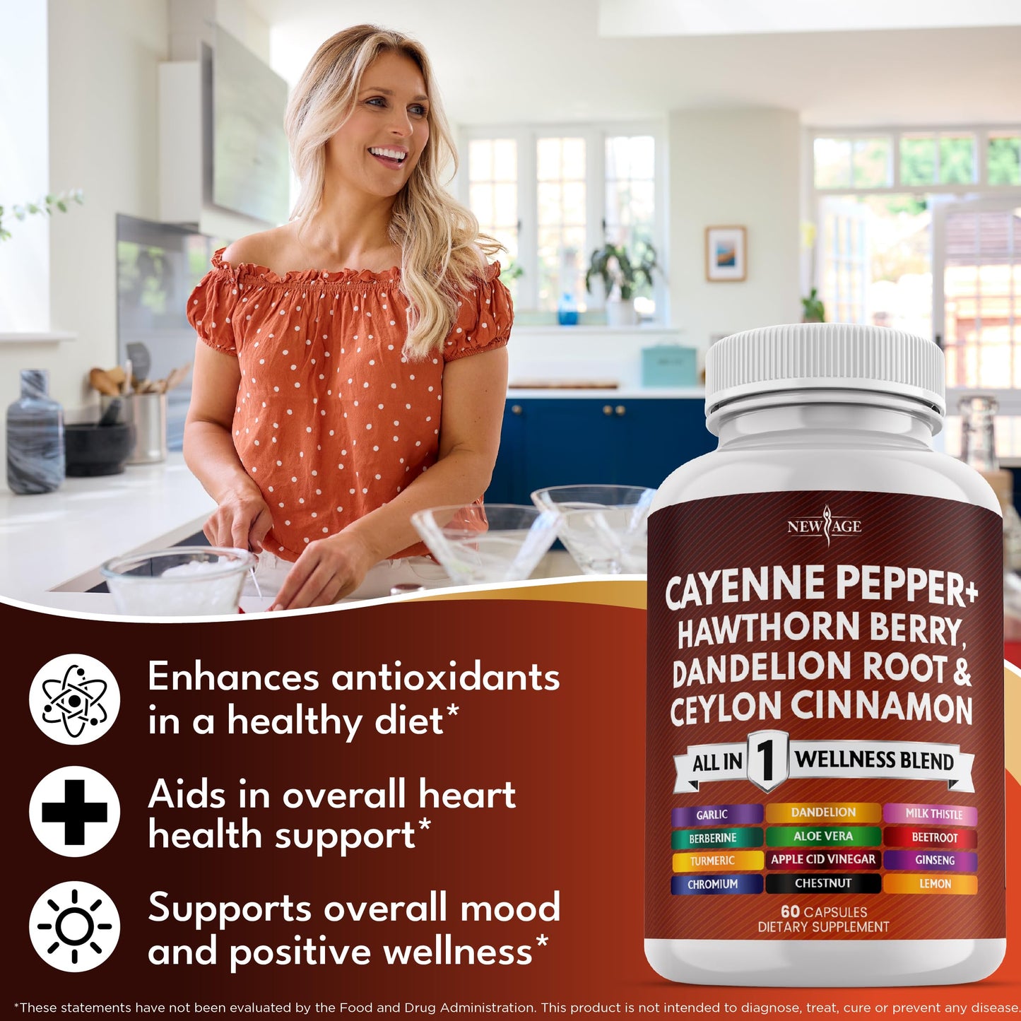 New Age Cayenne Pepper Capsules 60 Count