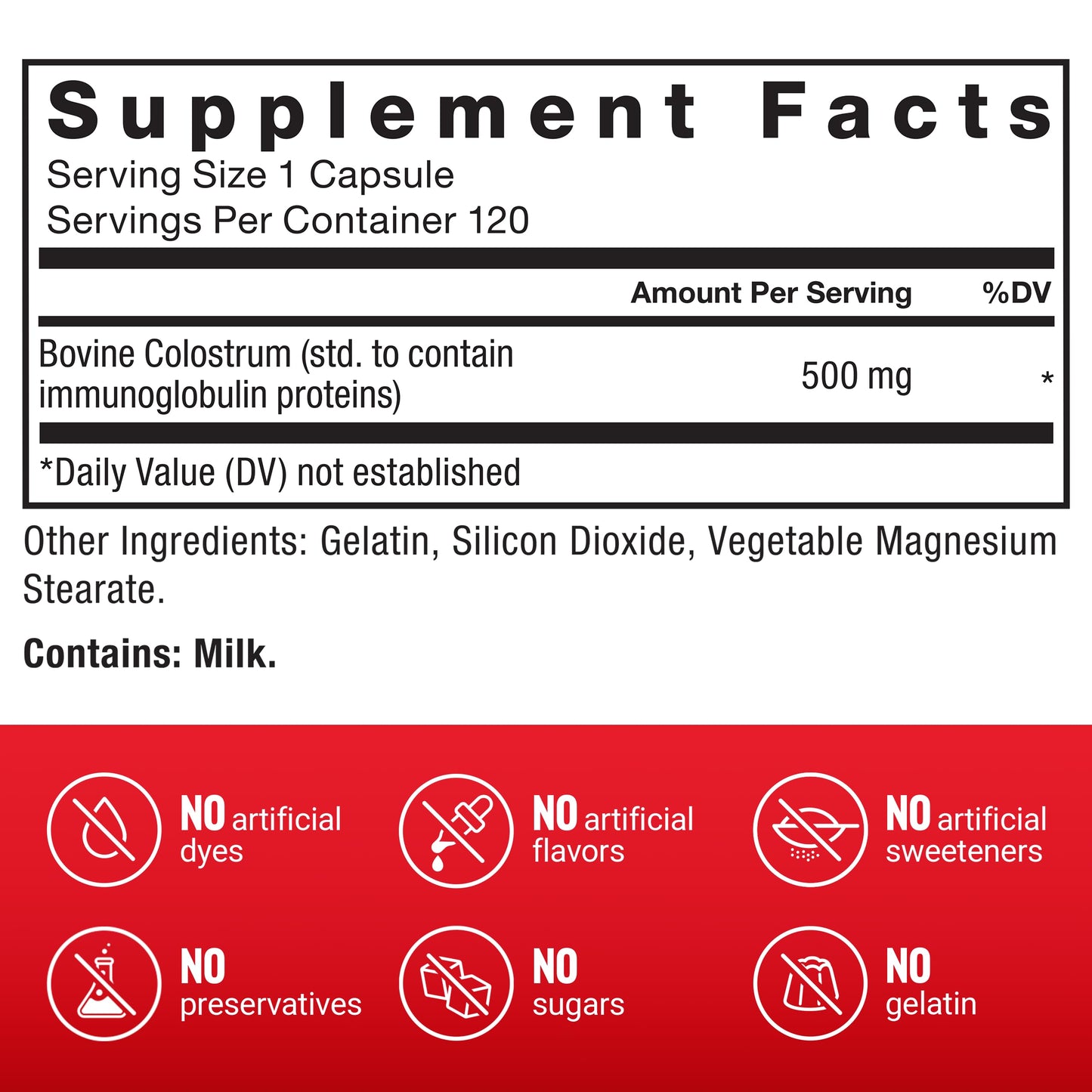 Force Factor Bovine Colostrum Capsules, 120 Capsules