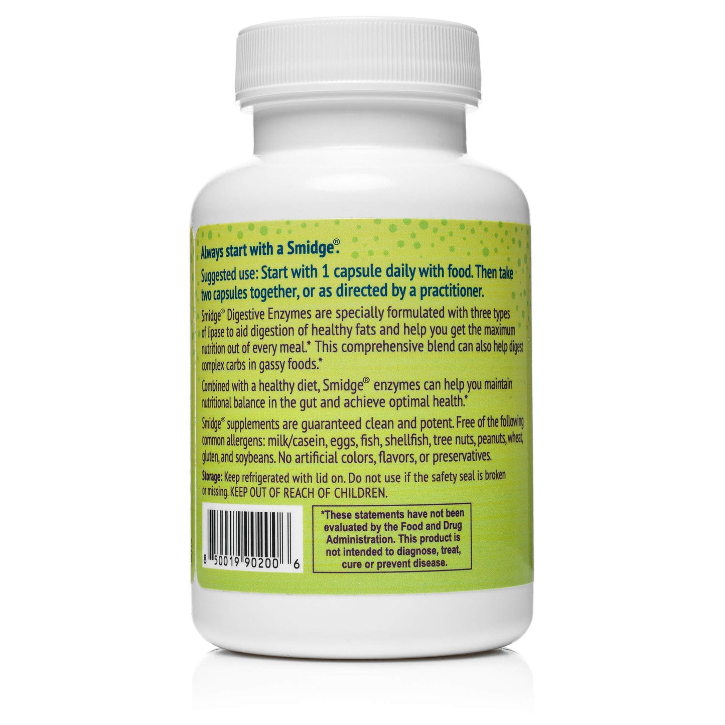 Smidge Digestive Enzymes – Comfy Digestion – Lipase & Protease, 120 Capsules