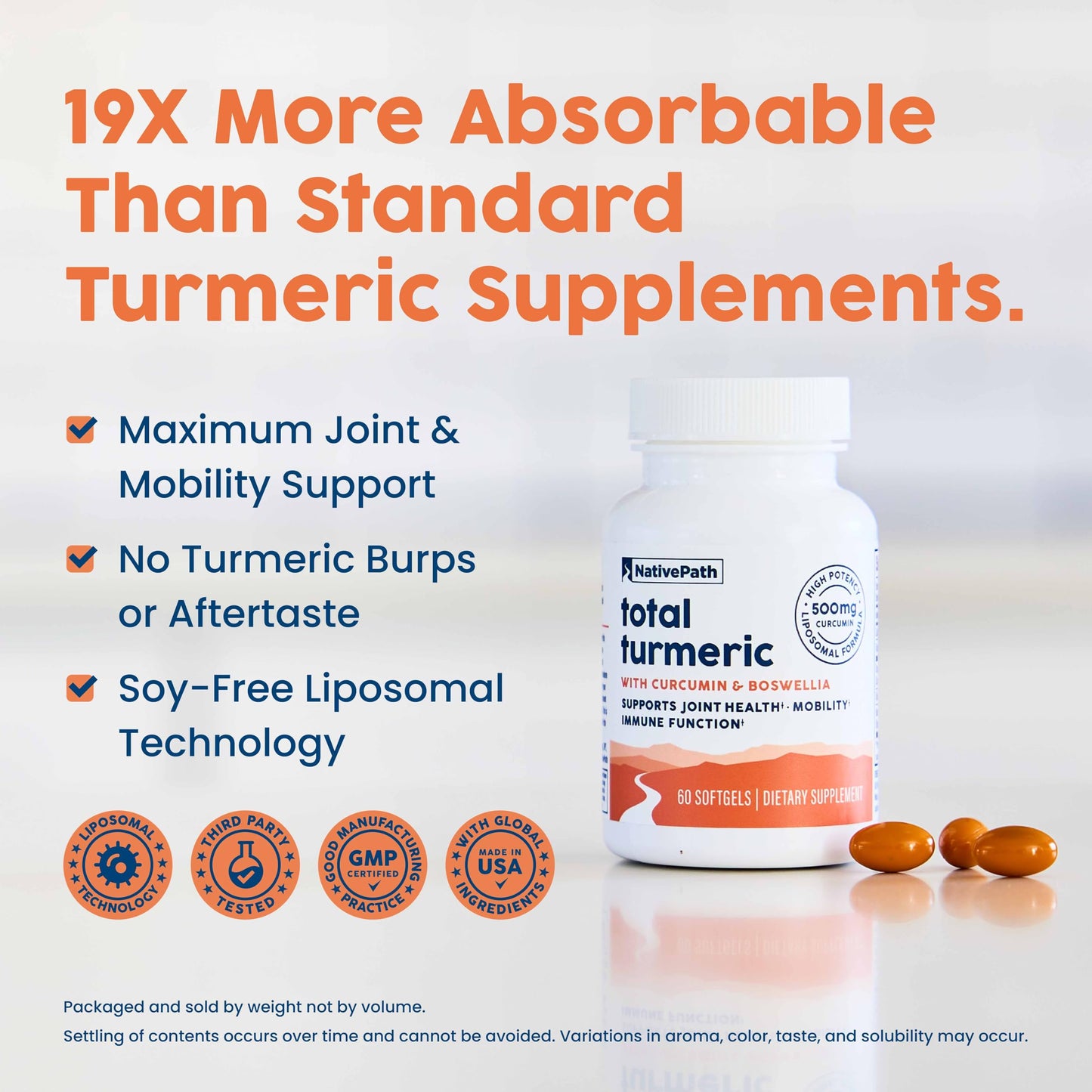 NativePath Turmeric Curcumin with Boswellia Softgels 60 Softgels