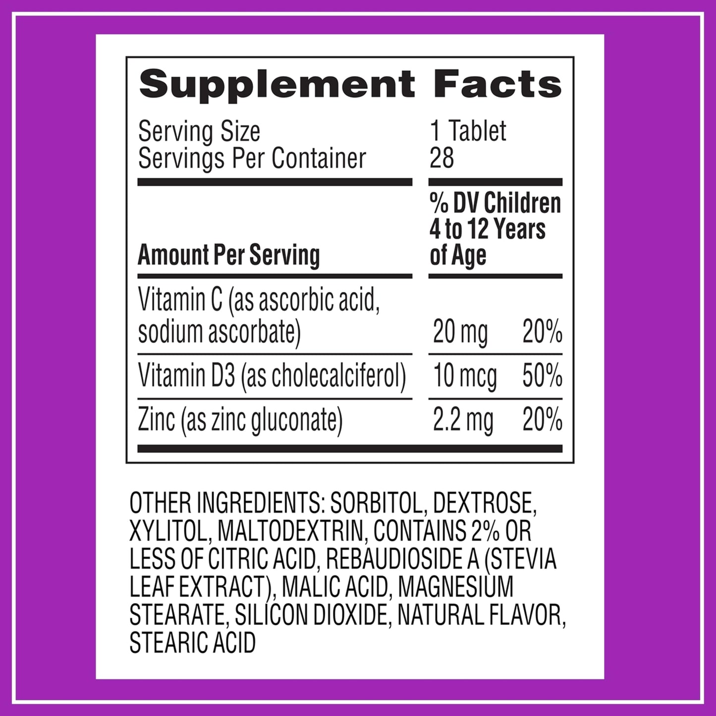 Zarbee's Kids Immune Support Chewable Tablets 28 Count