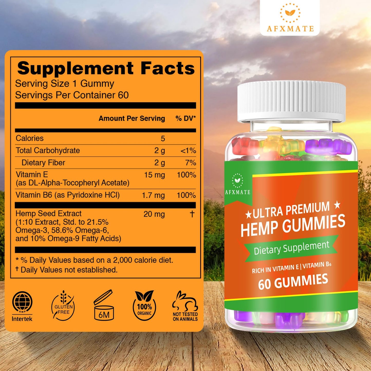 AFXMATE Hemp Seed Extract Gummies Gummy 120 Gummies