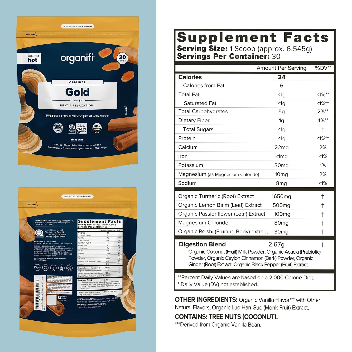 Organifi Gold Powder 90 Servings (3 Pack)