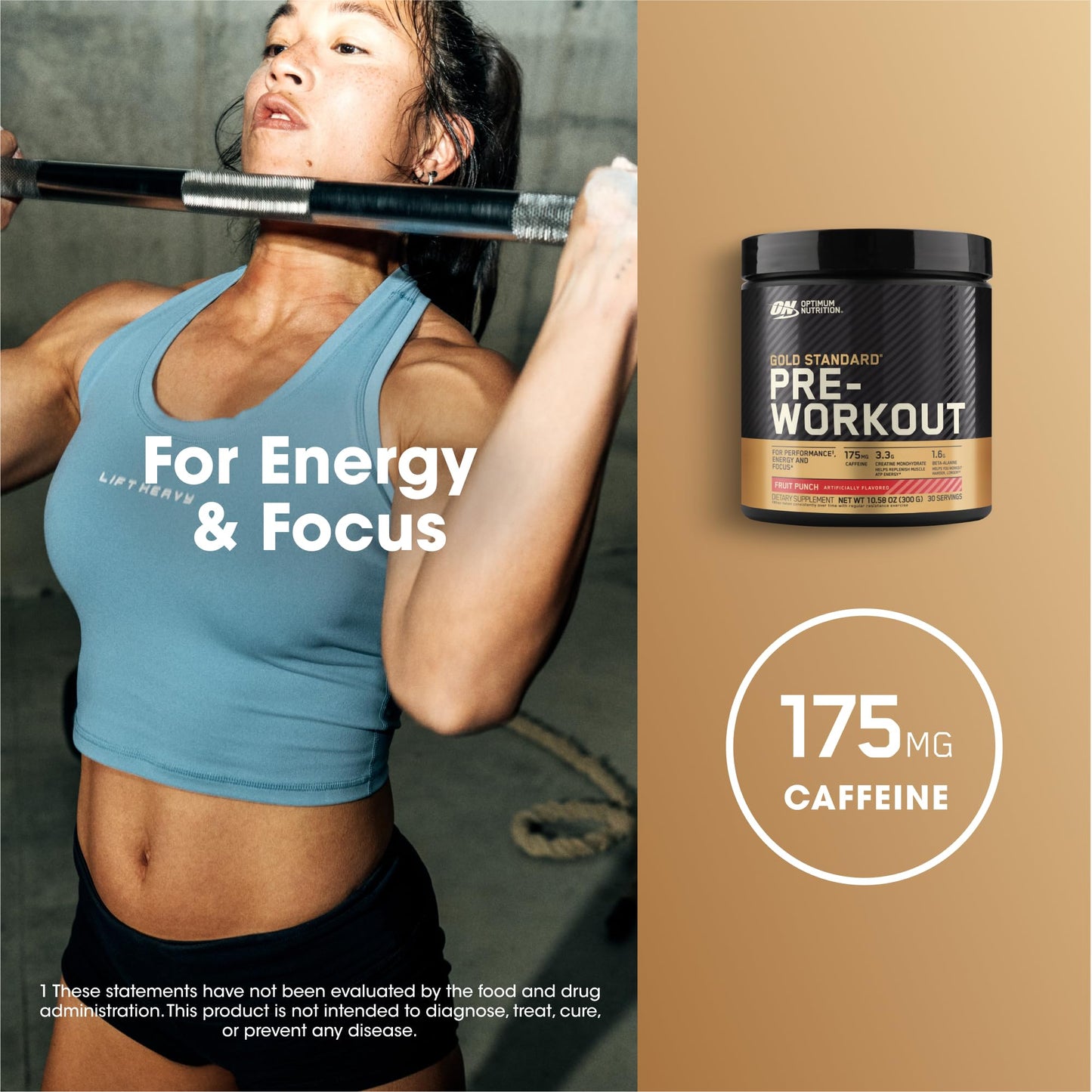 Optimum Nutrition Gold Standard Pre-Workout Powder, 10.58 oz, 30 Servings