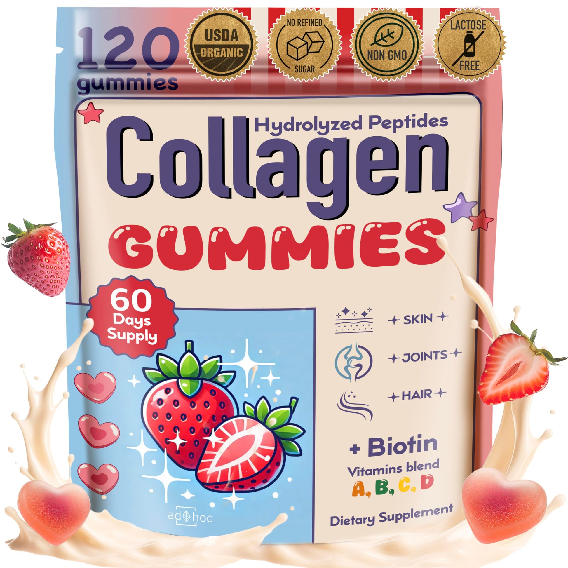 ad hoc Collagen Peptides for Women Gummies 120 Count
