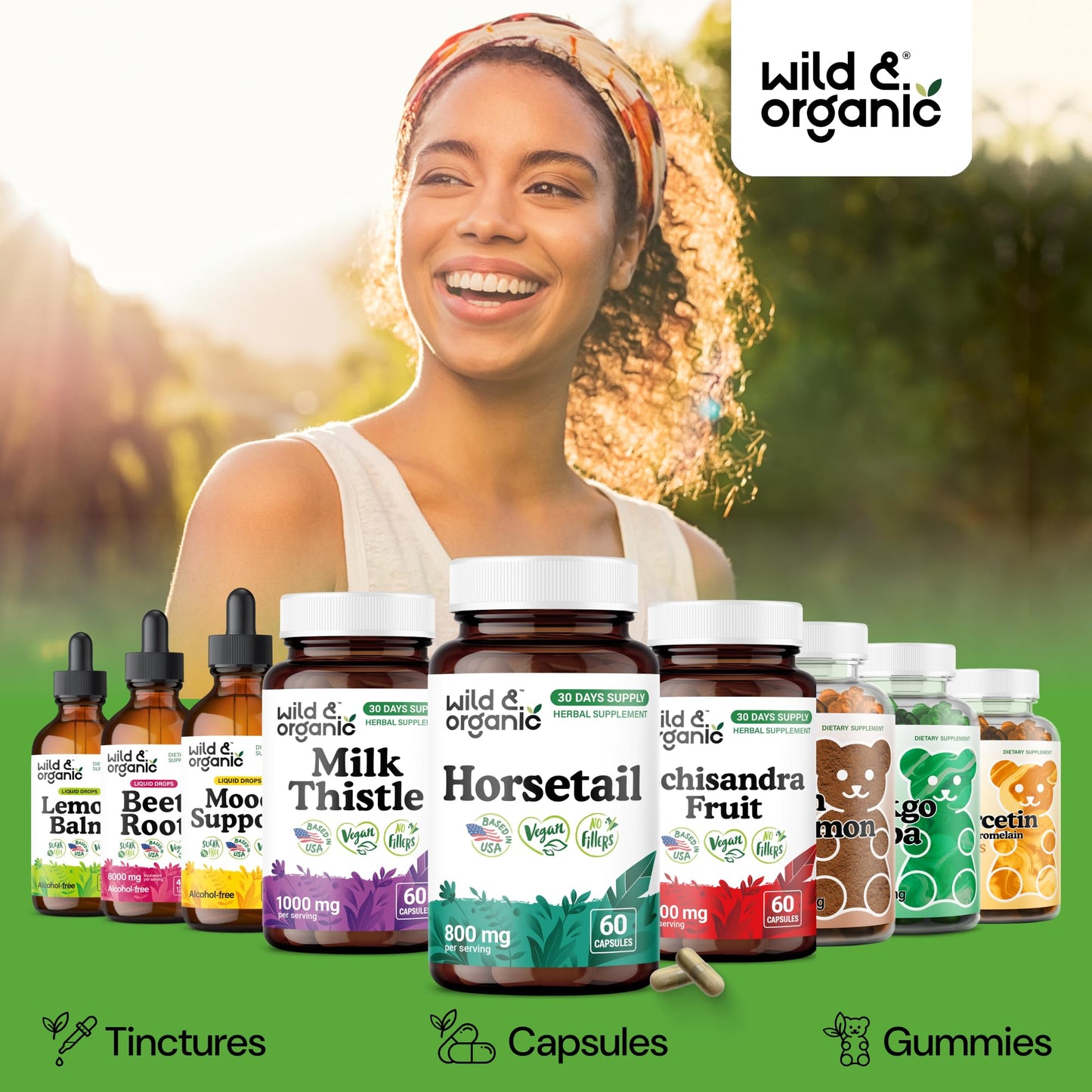 Wild & Organic Horsetail Capsules 60 Count