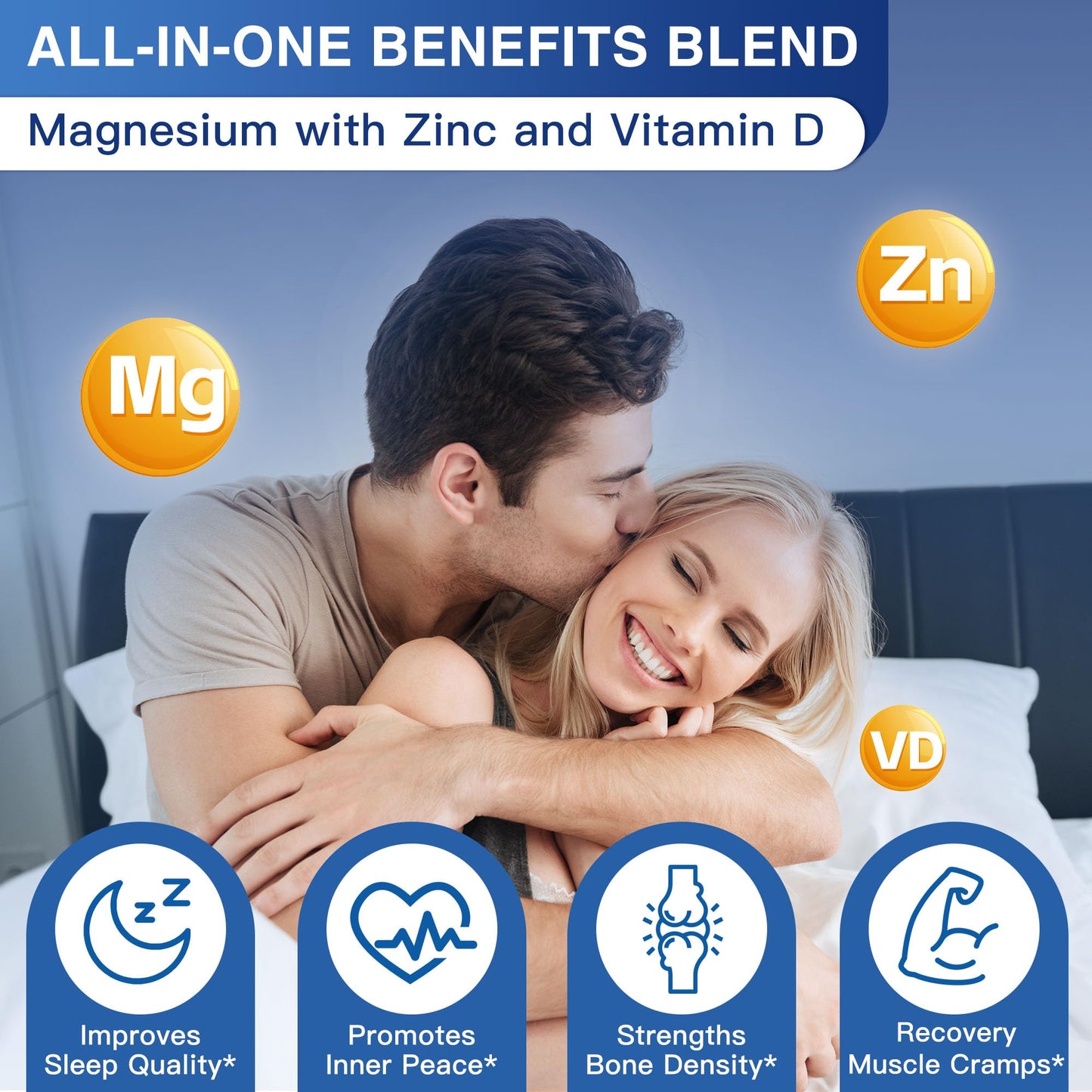 NATURE TARGET Magnesium Complex 500mg, Magnesium Glycinate, Malate & Citrate - Chelated Triple Magnesium with Zinc & Vitamin D3 for Muscle, Nerve, Bone & Immune Support, Vegan, 120 Capsules