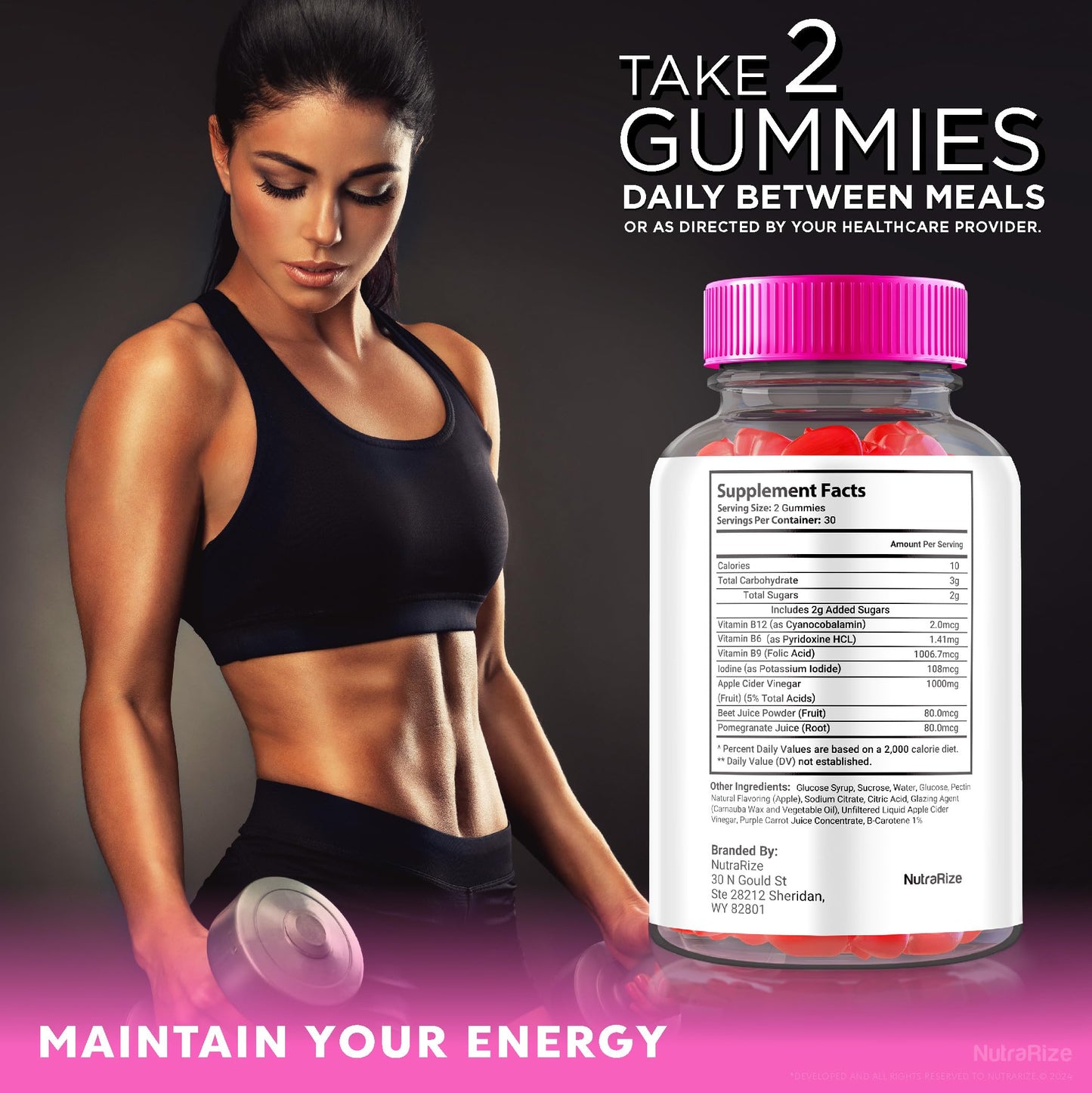 NutraRize Pure Keto Luxe ACV Gummies, 180 Gummies