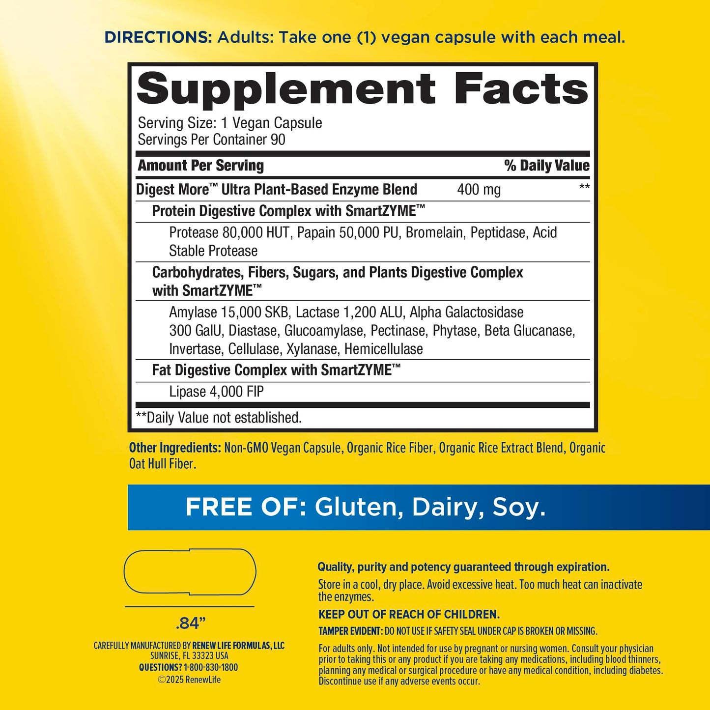 Renew Life DigestMore Ultra Enzymes Capsule 90 Count