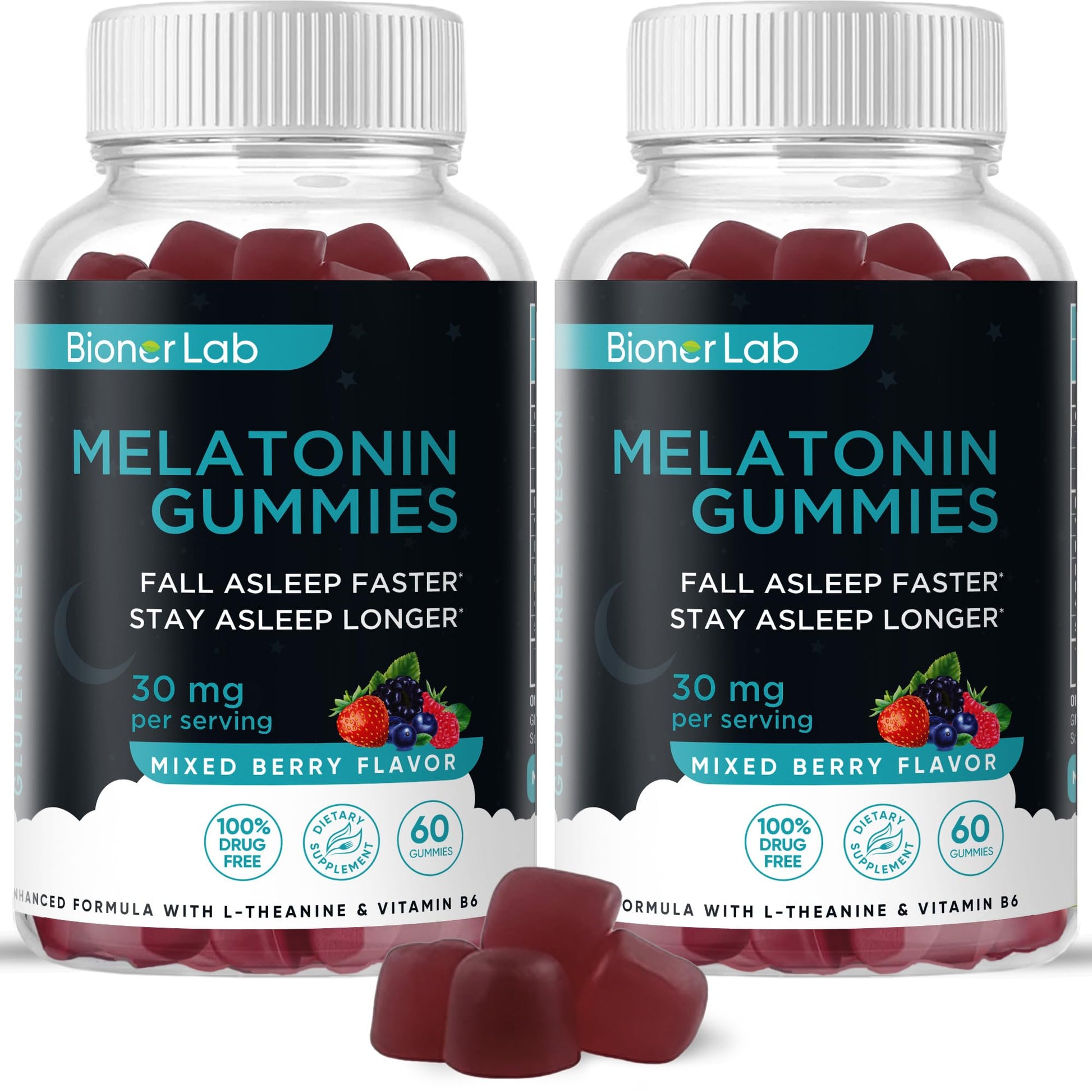 BionerLab Melatonin Gummies (30mg) 120 Count