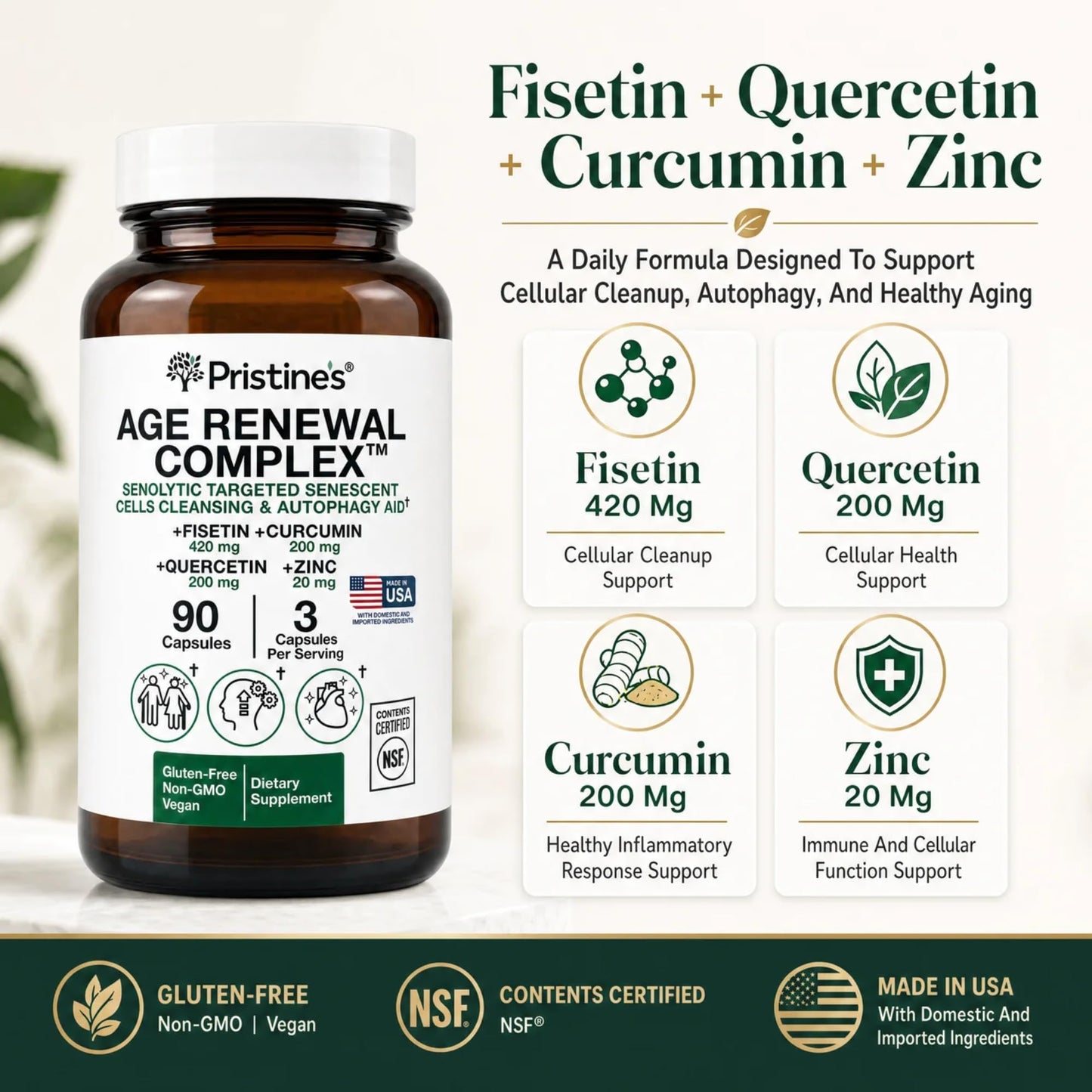 PRISTINE'S Age Renewal Complex Capsules 90 Count