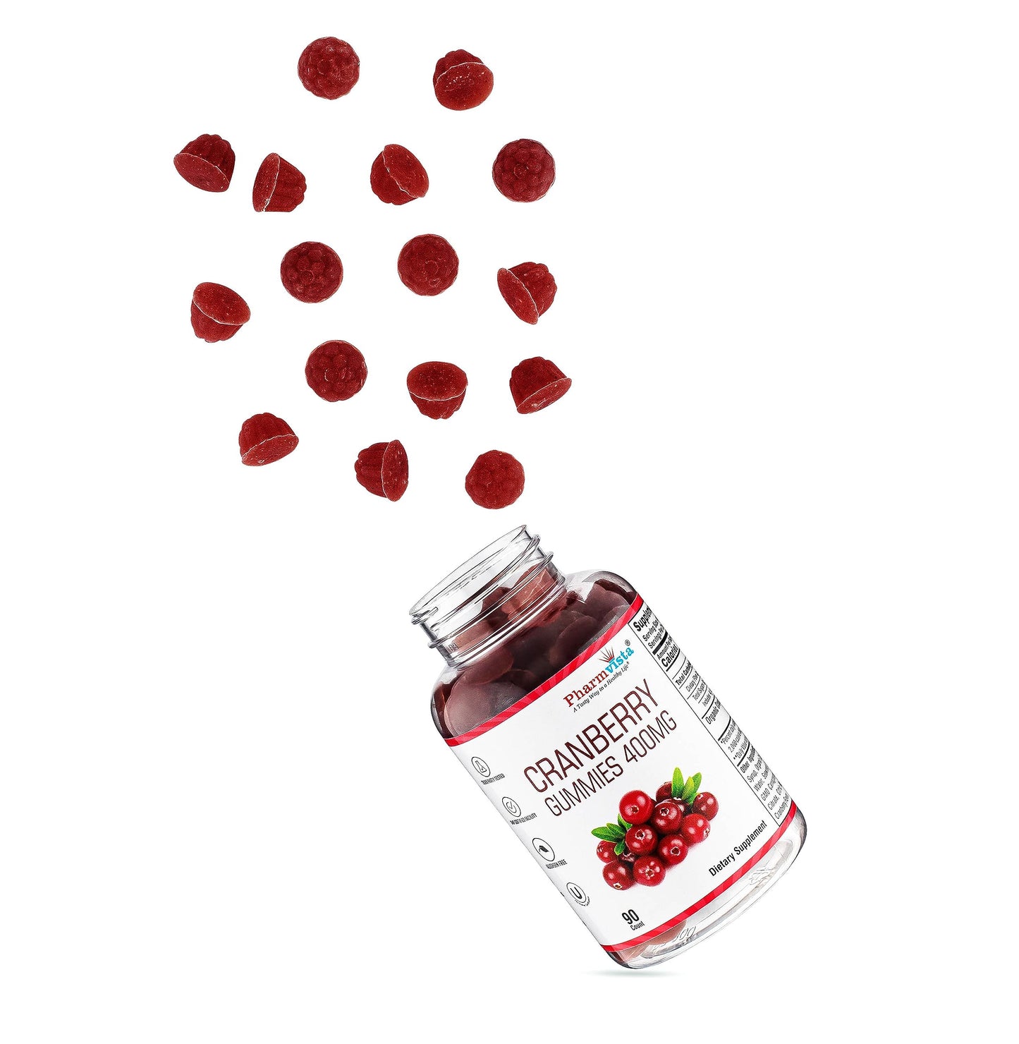 Pharmvista Cranberry Gummies for Kids & Adults 90 Count
