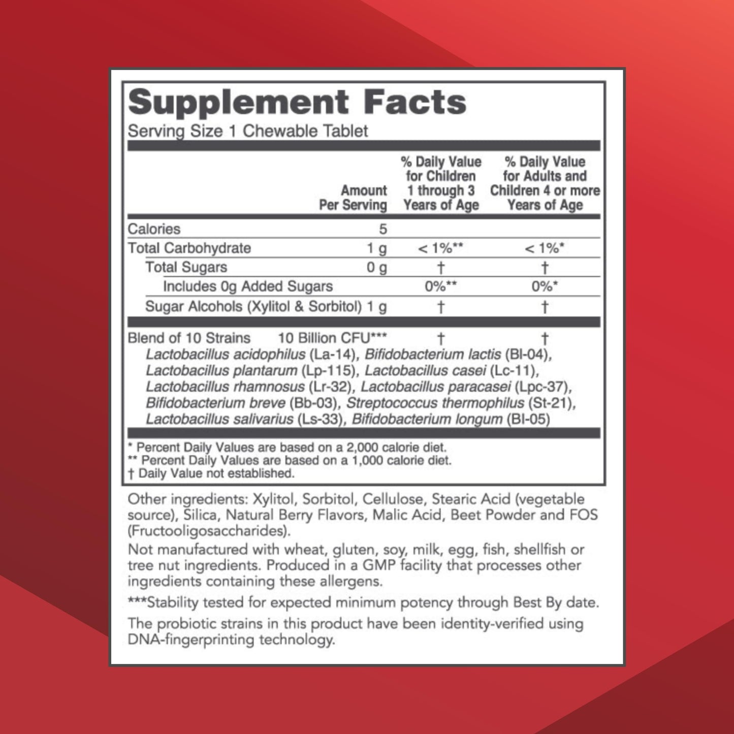 PROTOCOL FOR LIFE BALANCE Protodophilus Probiotic, 10 Billion CFU, Chewable, 60 Chewables