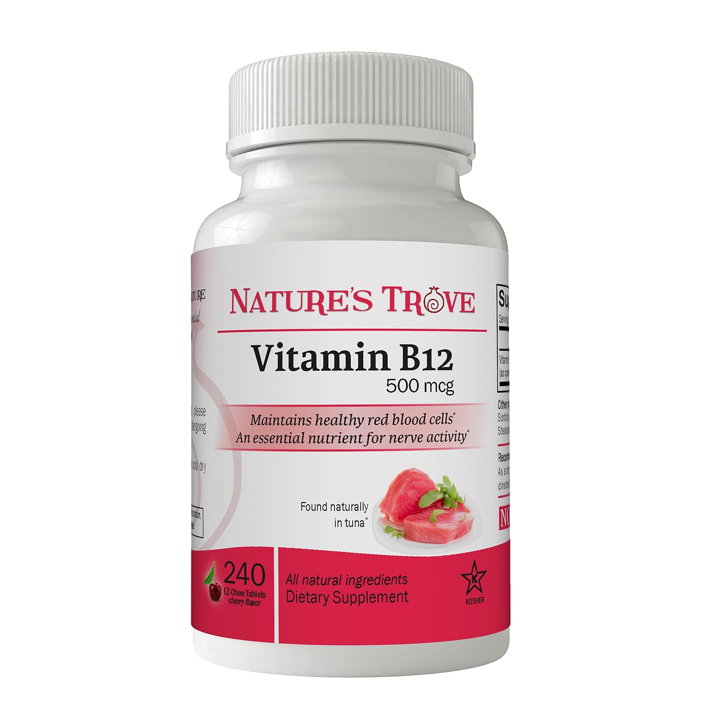 Nature's Trove Vitamin B12 500 mcg Tablets 240 Count
