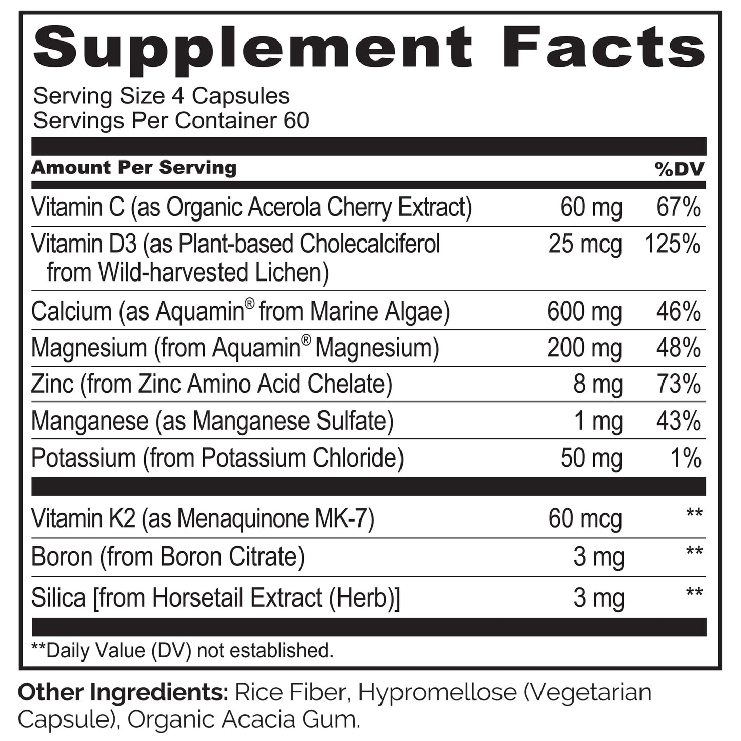 NATURELO Calcium Supplement with Vitamin D3 600mg, 240 Capsules