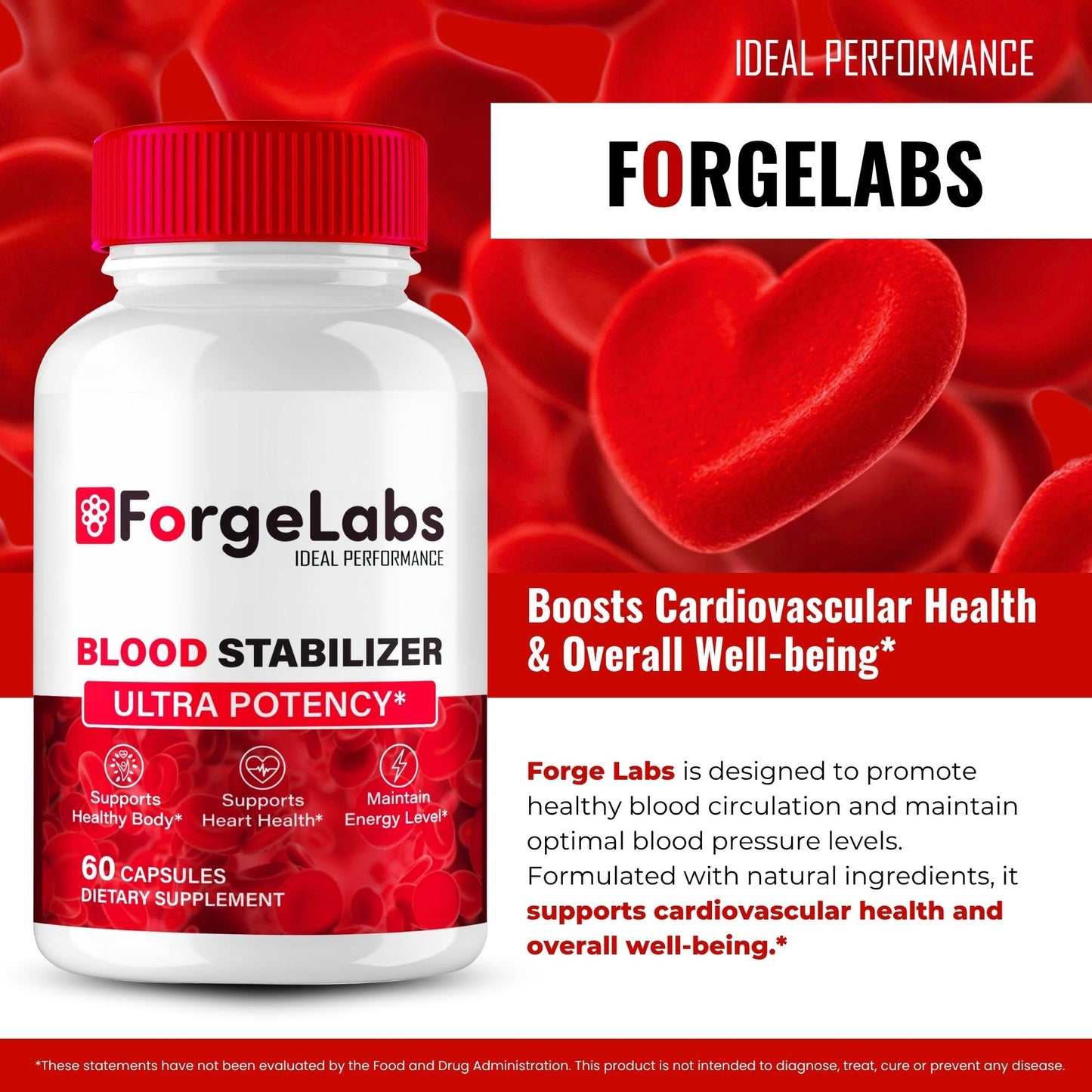 IDEAL PERFORMANCE Forge Labs Blood Stabilizer Capsules, 300 Capsules