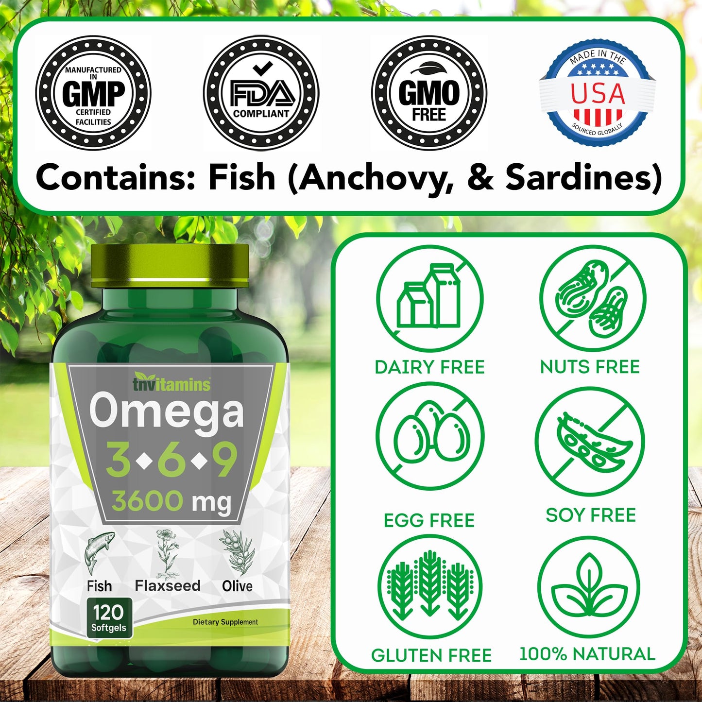 tnvitamins Triple Omega 3-6-9 Softgels 120