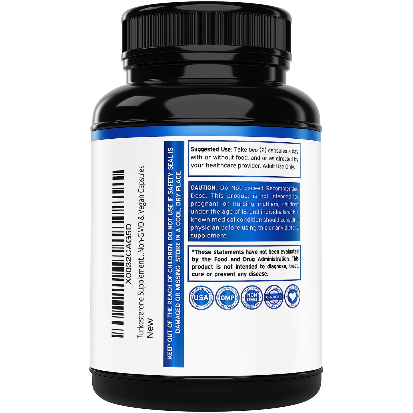 DORADO NUTRITION Turkesterone Supplement 500mg Capsule, 120 Count