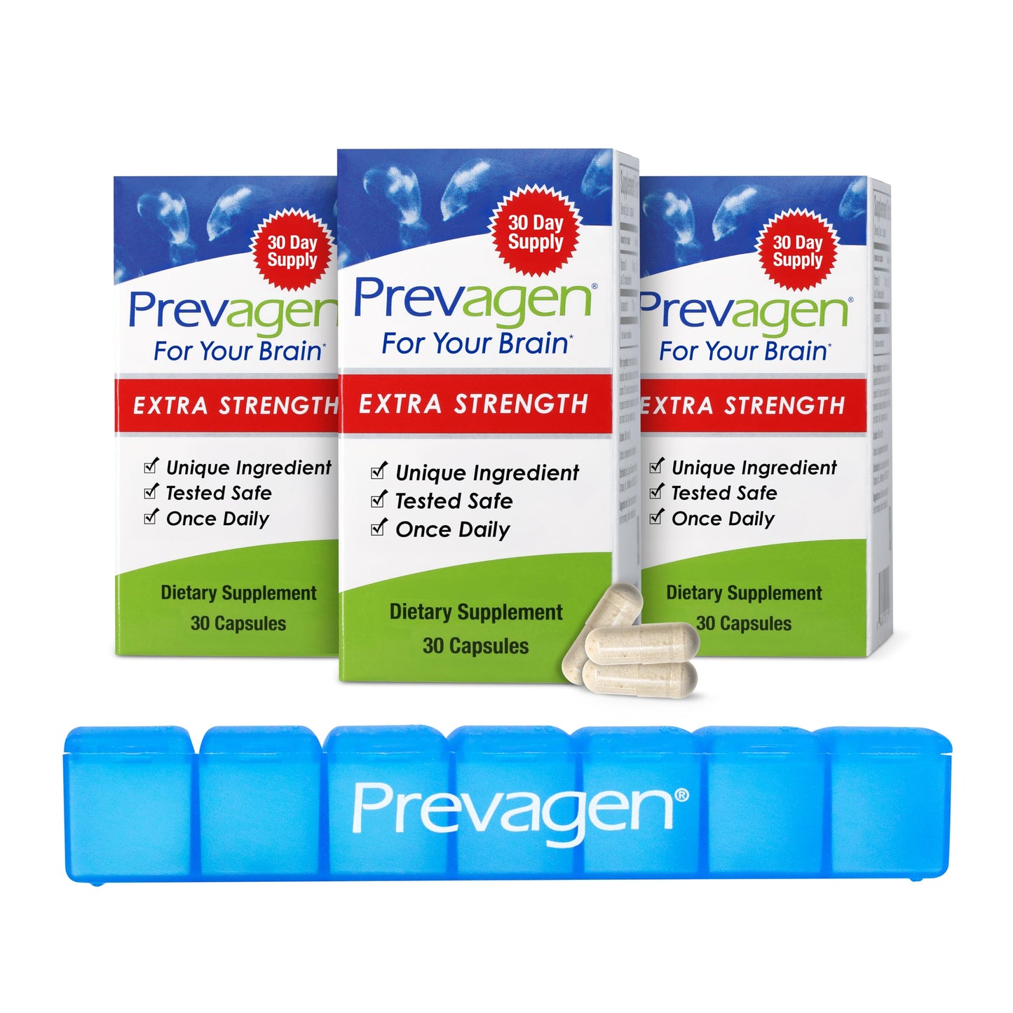Prevagen Extra Strength with 7-Day Pill Minder Capsules 90 Count