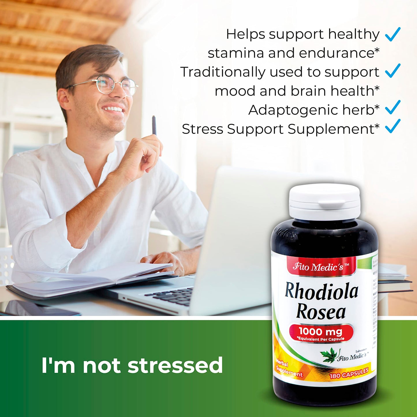 FITO MEDIC'S Rhodiola Rosea Supplement Capsules 360