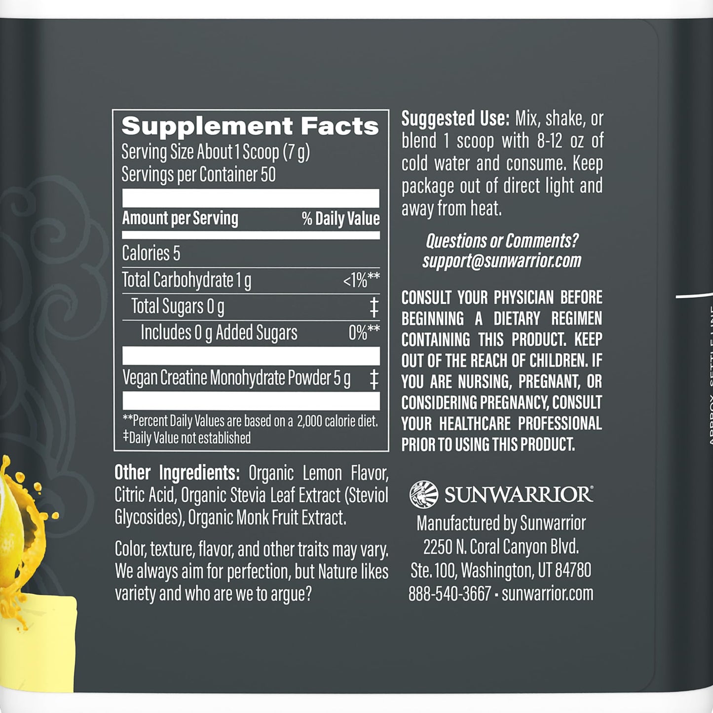 Sunwarrior Creatine Monohydrate Powder, 12.34