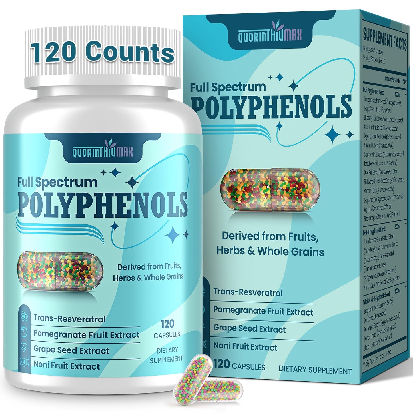Quorinthiumax Polyphenols Supplement 1500mg Capsule, 120 Count