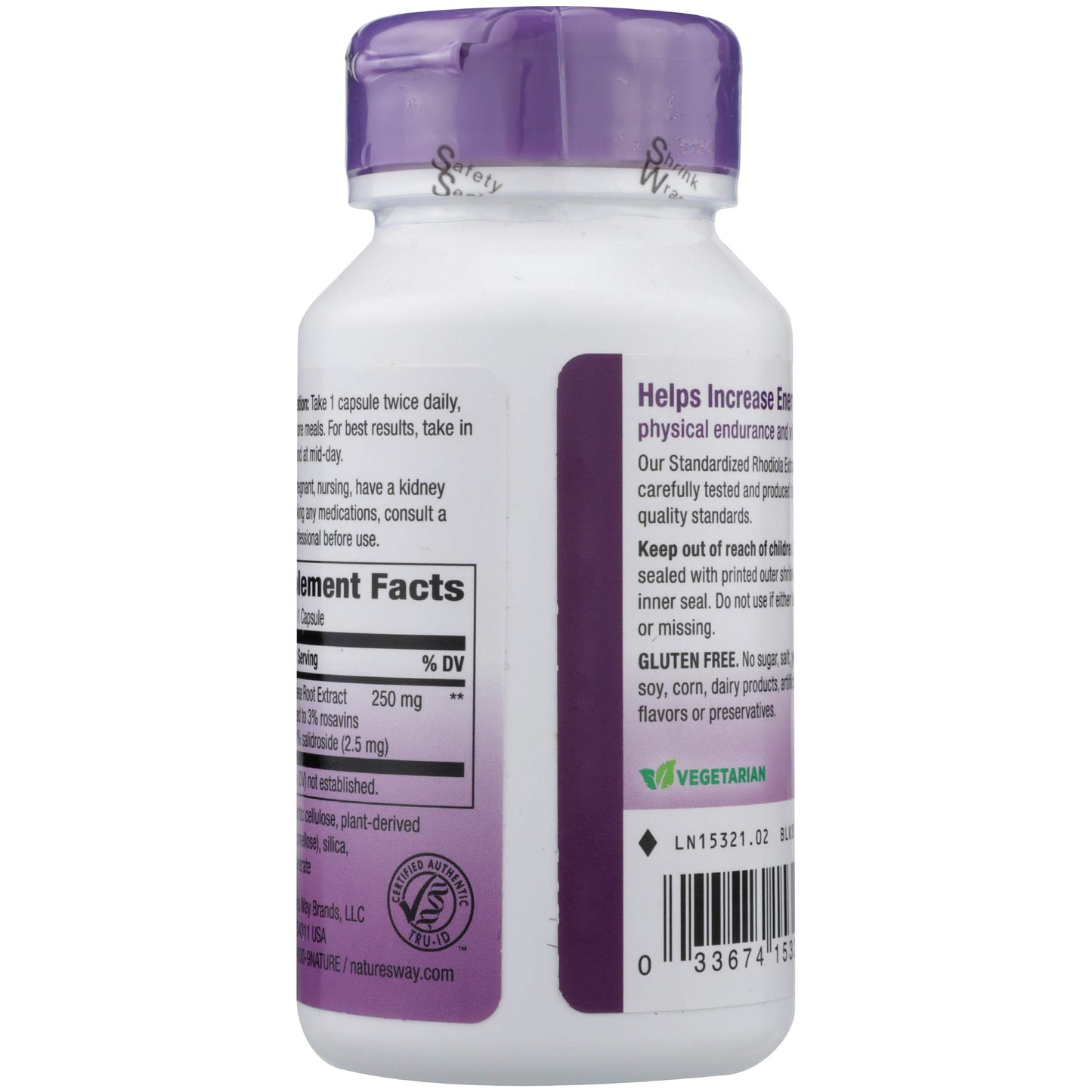 Nature's Way Rhodiola Rosea 60 Veggie Capsules