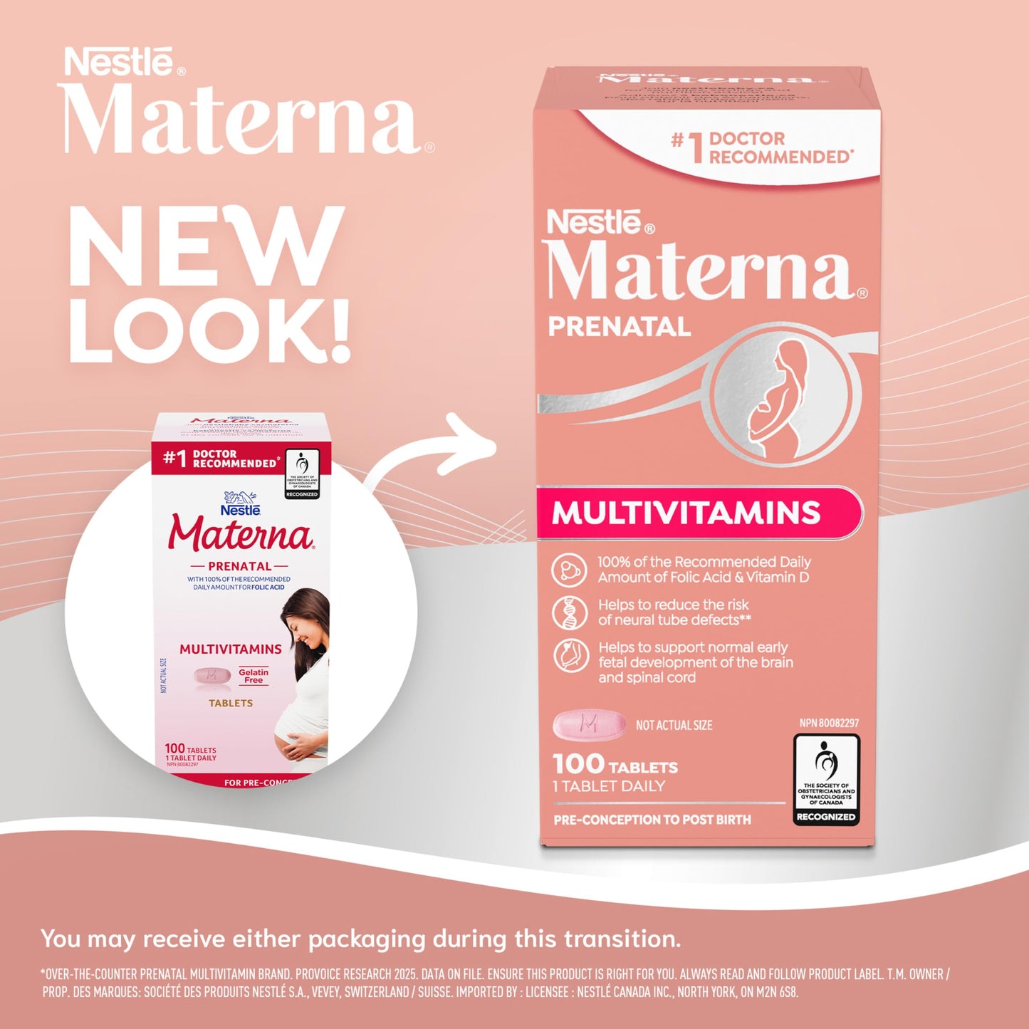 Materna Nestle Prenatal Postpartum Vitamin & Mineral Supplement 100 Tablets