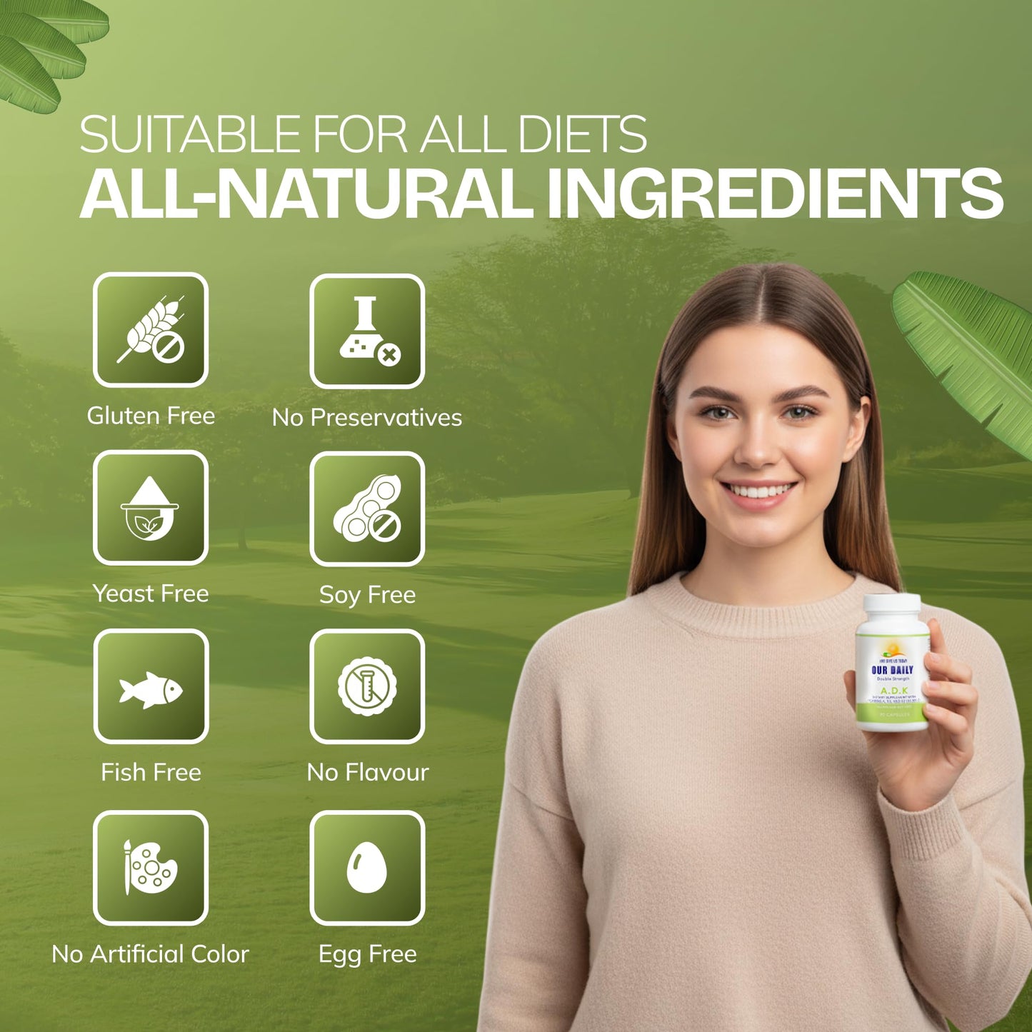 AND GIVE US TODAY OUR DAILY Daily Vites ADK Vitamin Supplement 5000 IU 180 Capsules