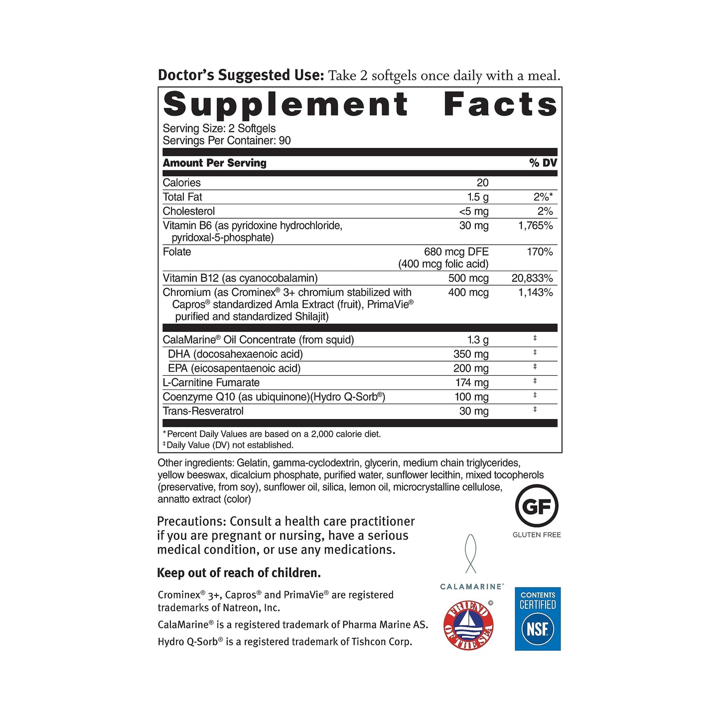 Dr. Sinatra Omega Q Plus 100 Resveratrol Softgels 180 Count