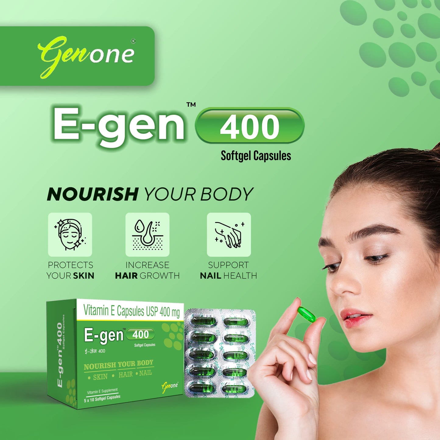 GENONE E-Gen 400 Vitamin E Capsule, 30 Capsules
