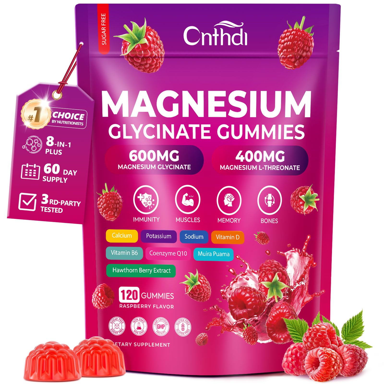 Xytora Magnesium Glycinate 600mg Gummies, 120-Count
