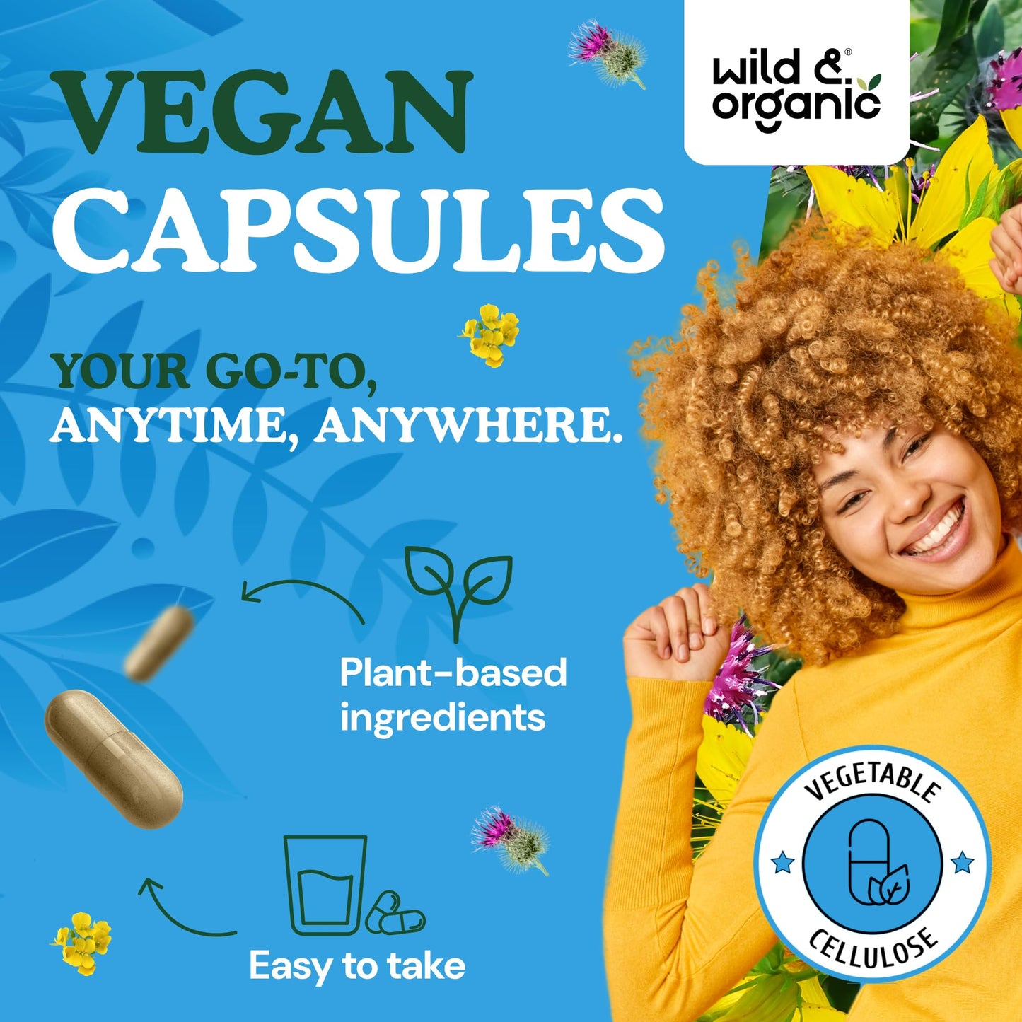 Wild & Organic Alcohol Detox Capsules Liver & Kidney Support Formula with Milk Thistle, Dandelion Root & Chanca Piedra 180 Capsules