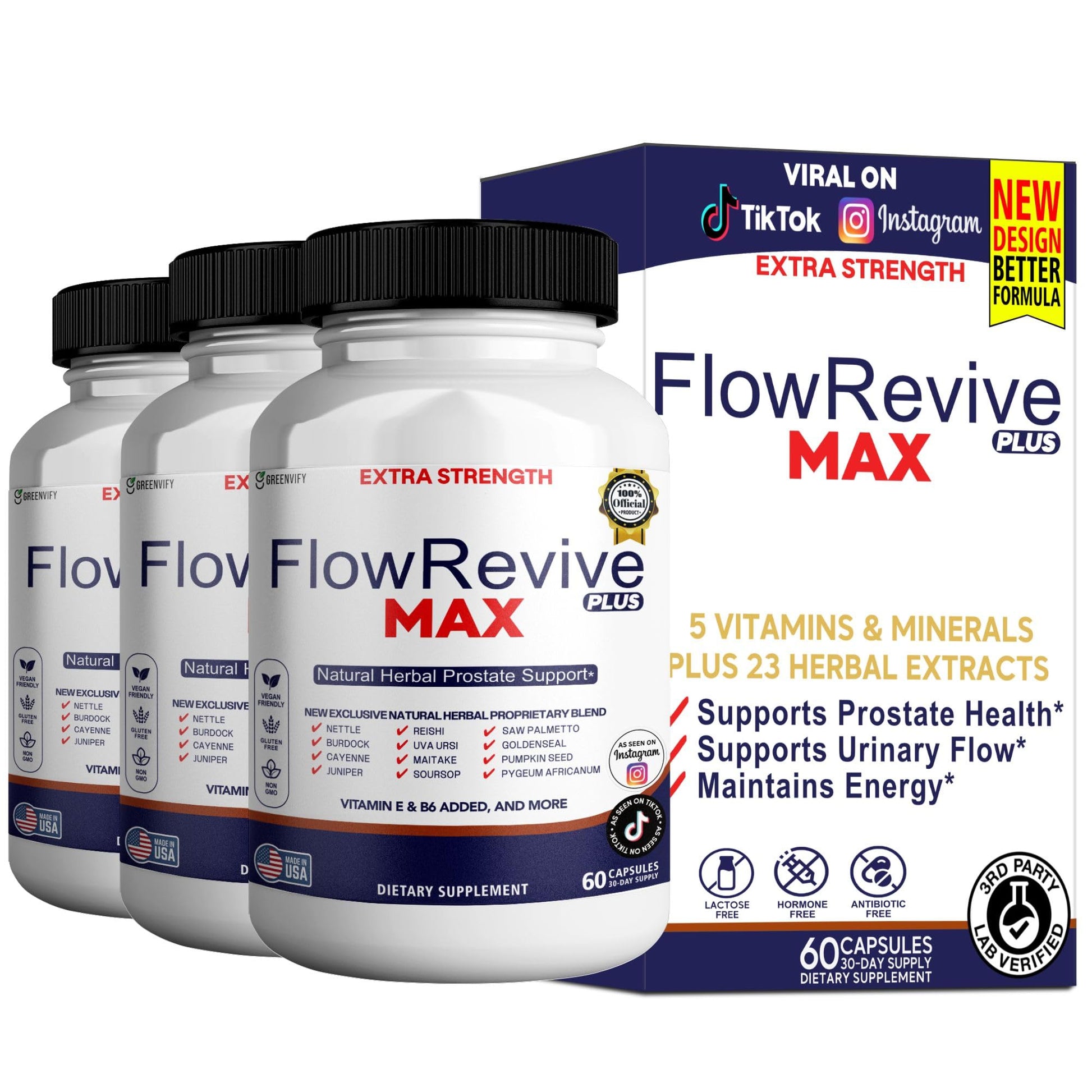 GREENVIFY FlowRevive Max Prostate Support Capsule, 60 Count