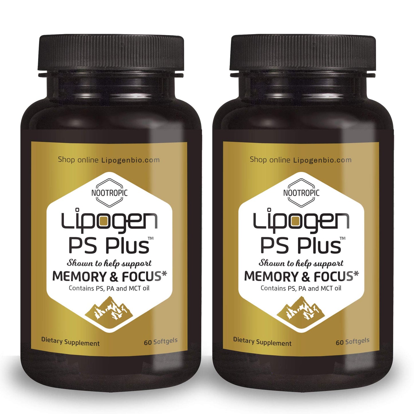 Lipogen PS Plus Senior Supplements for Memory & Focus Phosphatidylserine Support Brain Function Softgels, 120 Count