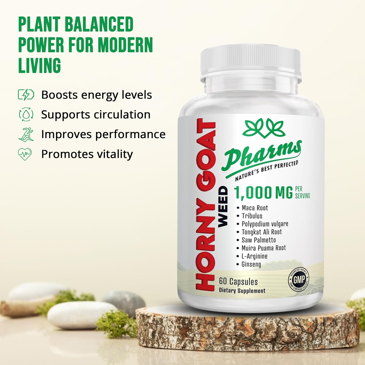 PHARMS Hornygoatweed for Men & Women Capsules 60 Count