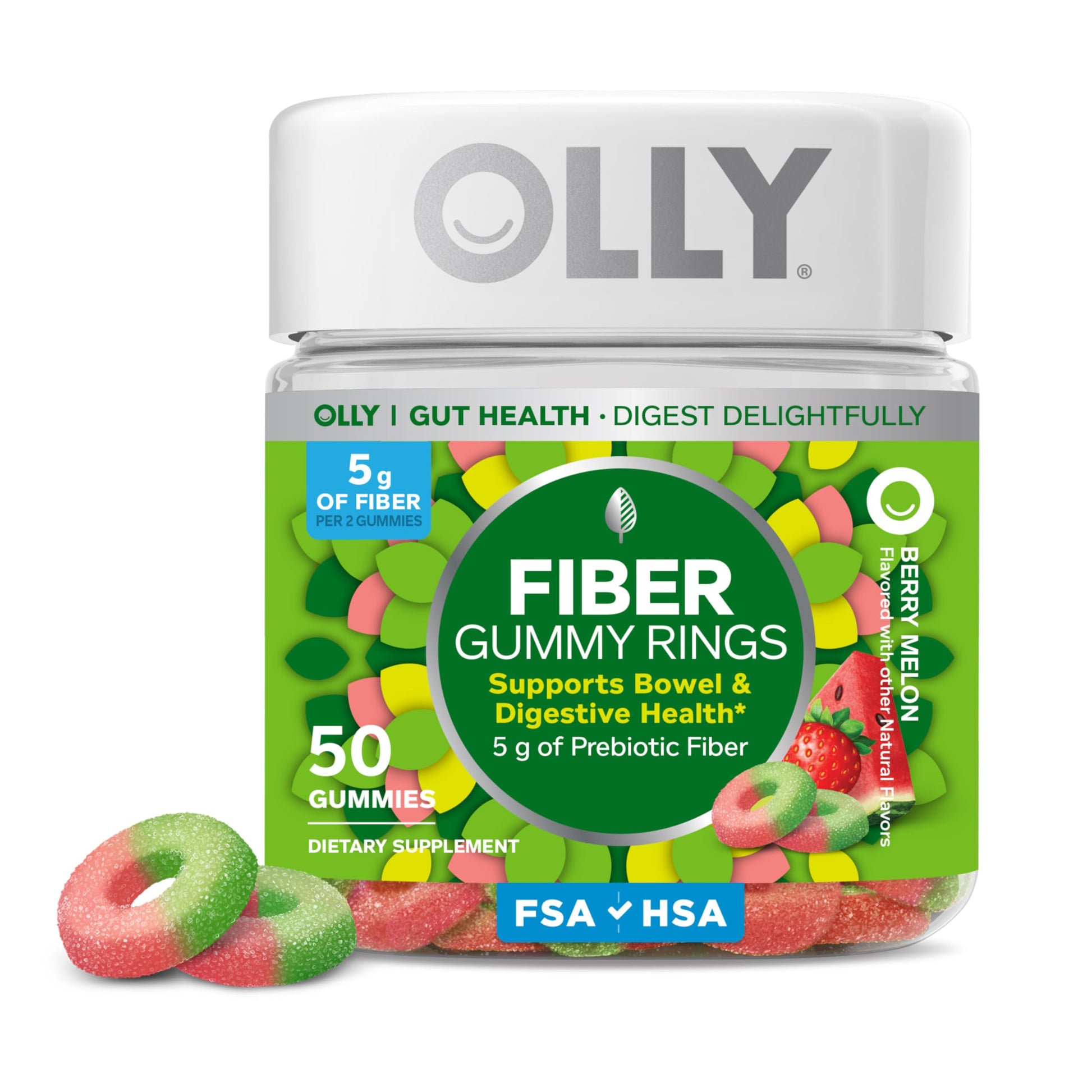 OLLY Fiber Gummy Rings Gummy 50 Count