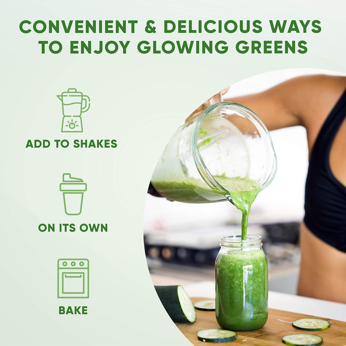Health Logics Glowing Greens Superfood Powder with Collagen Peptides, Digestive Enzymes, Prebiotics and Probiotics, 10.03 Ounce