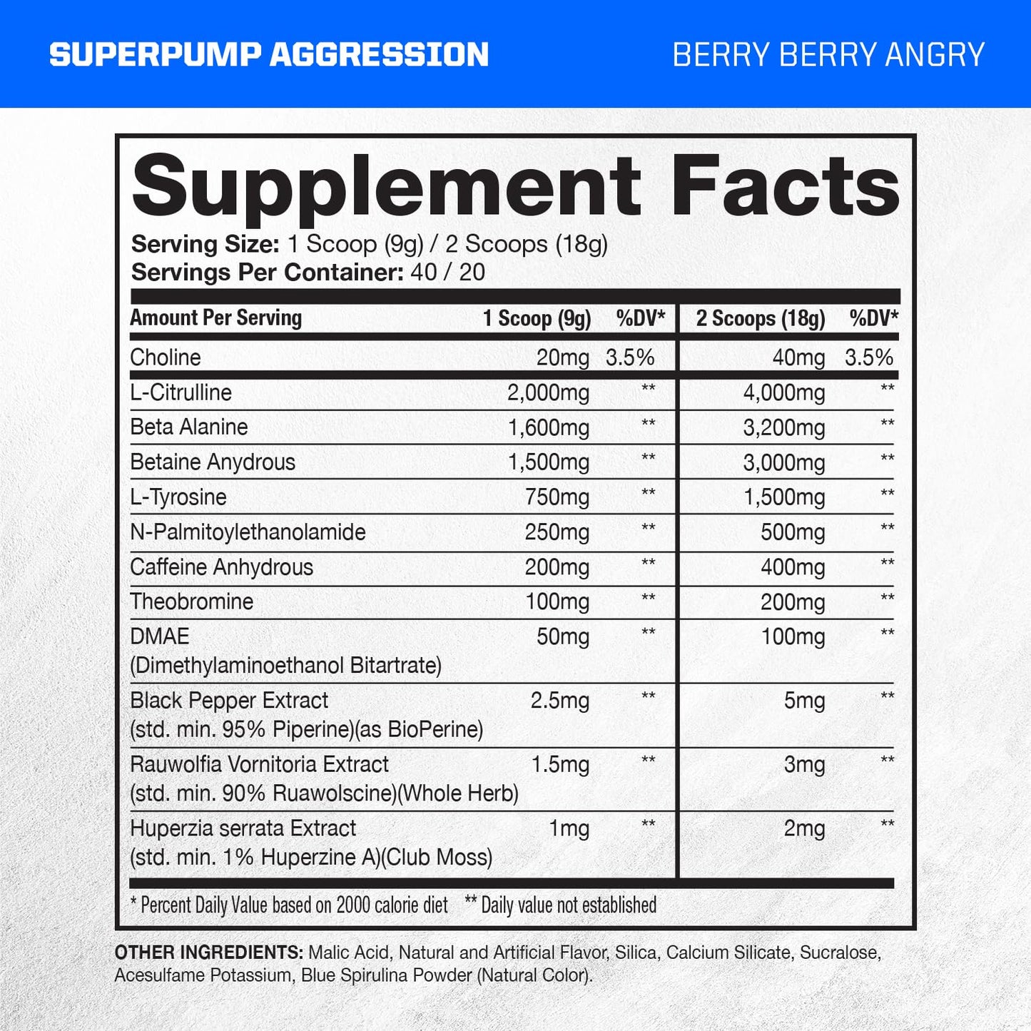 Gaspari Nutrition SuperPump Aggression Pre-Workout Powder 15.87 Ounce