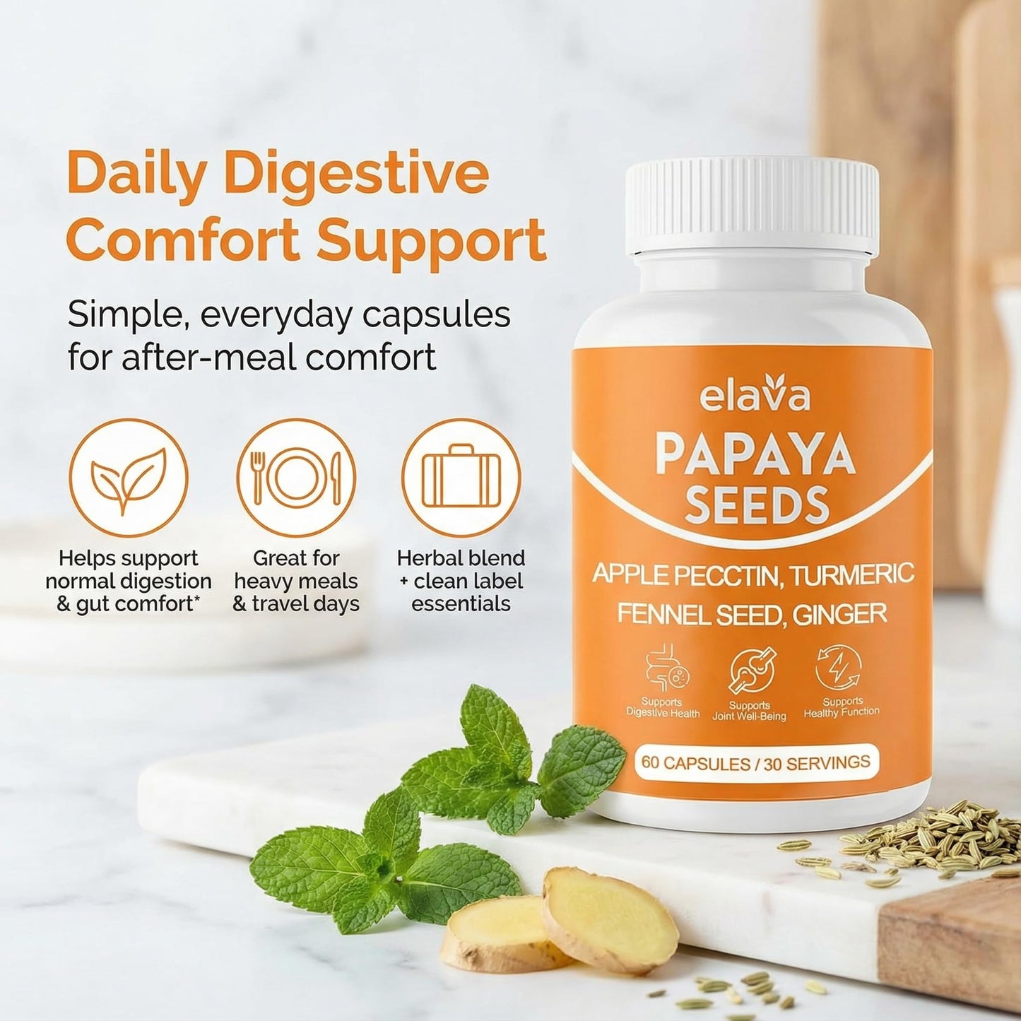 LUNESSA Elava Papaya Seeds Capsules 60 Capsules