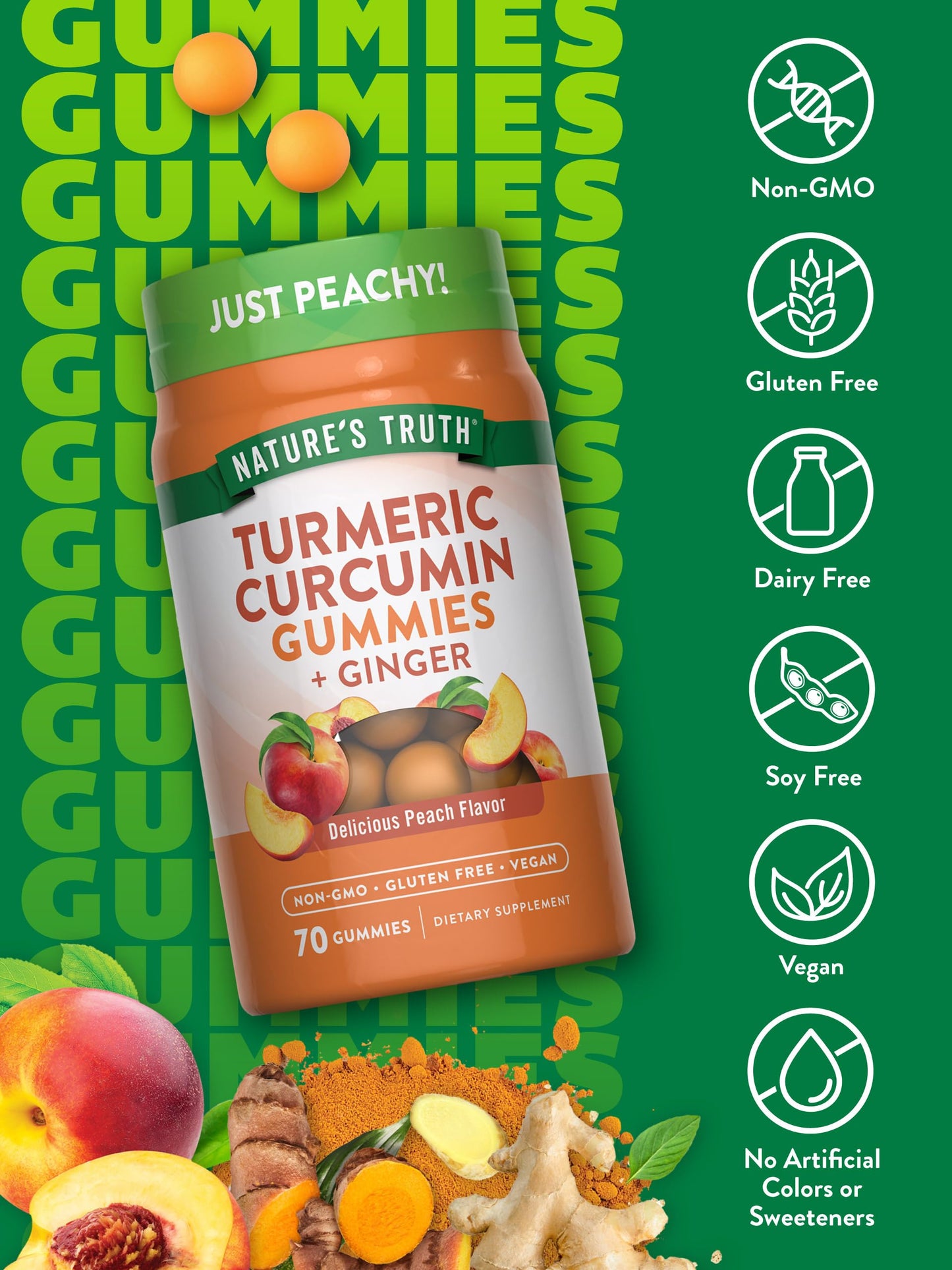 Nature's Truth Turmeric and Ginger Gummies 70 Count
