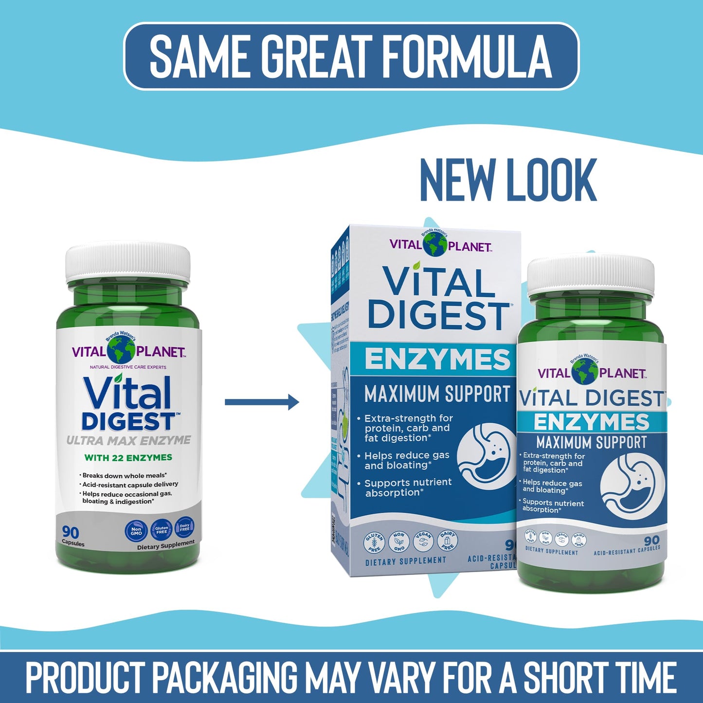 Vital Planet Vital Digest Natural Digestive Enzymes Capsules 90