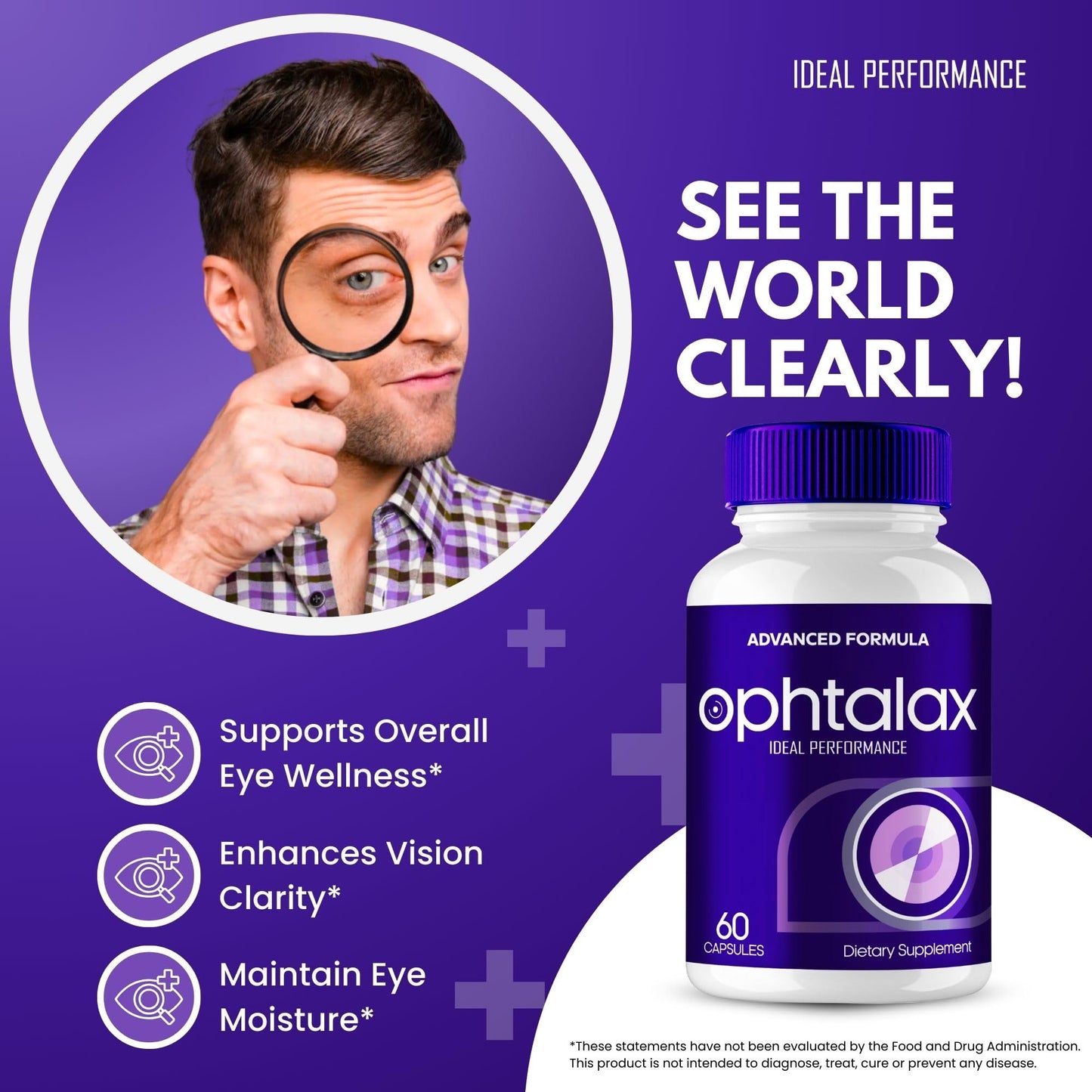 IDEAL PERFORMANCE Ophtalax Eye Health Supplement Capsule, 60 Count