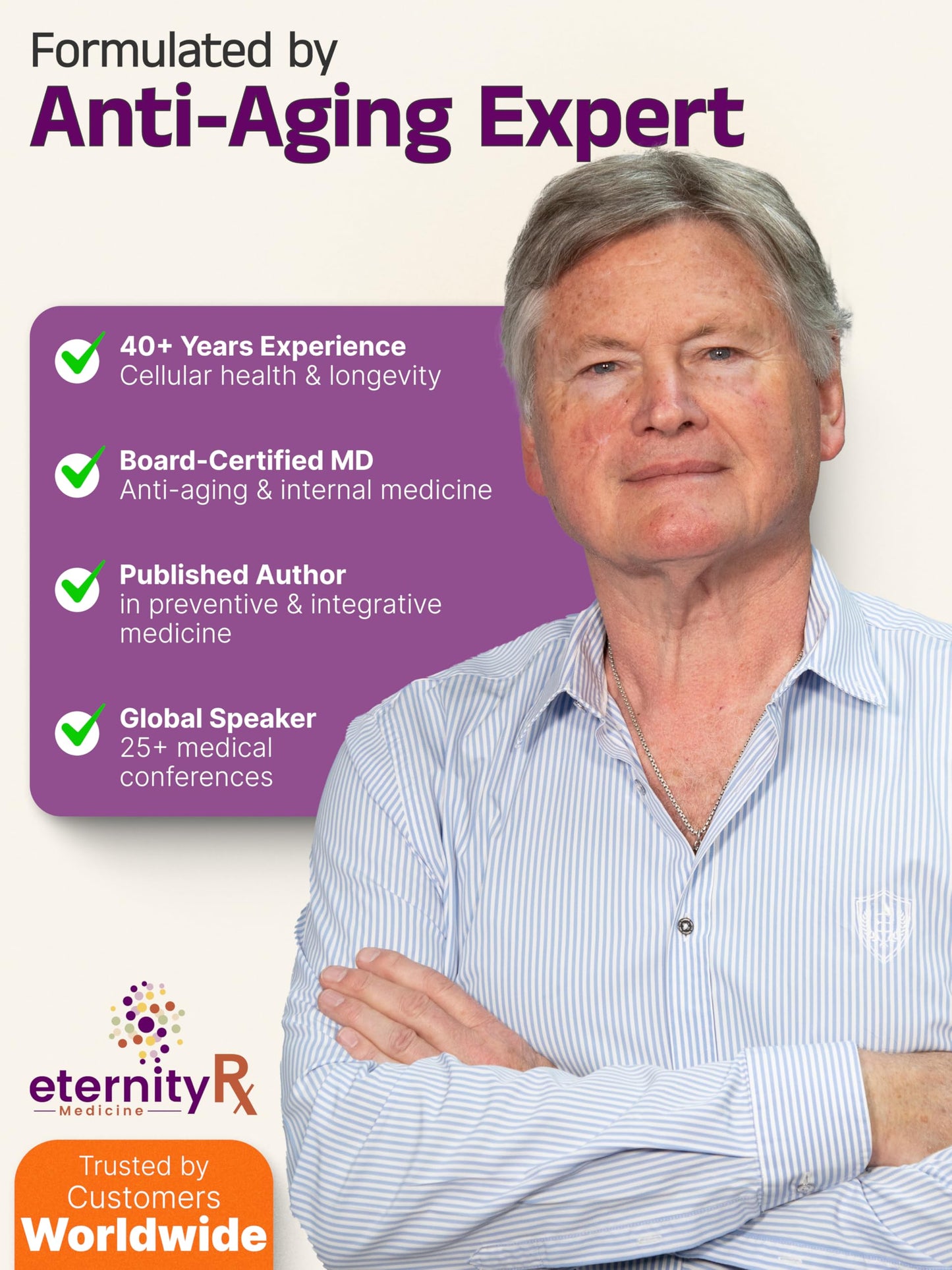 Eternity Medicine Rx NAD+ Supplement with RiaGev-WS 750mg Ribose + Nicotinamide Ascorbate Complex Capsule, 1 Count