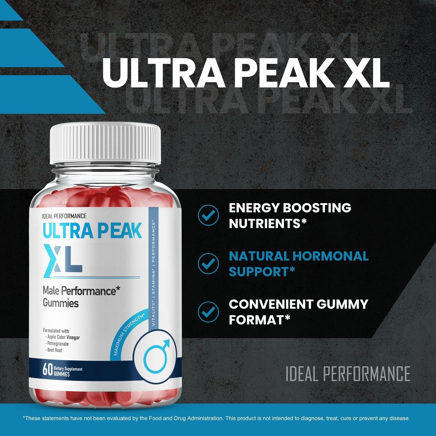 IDEAL PERFORMANCE Ultra Peak XL Gummies 60 Count